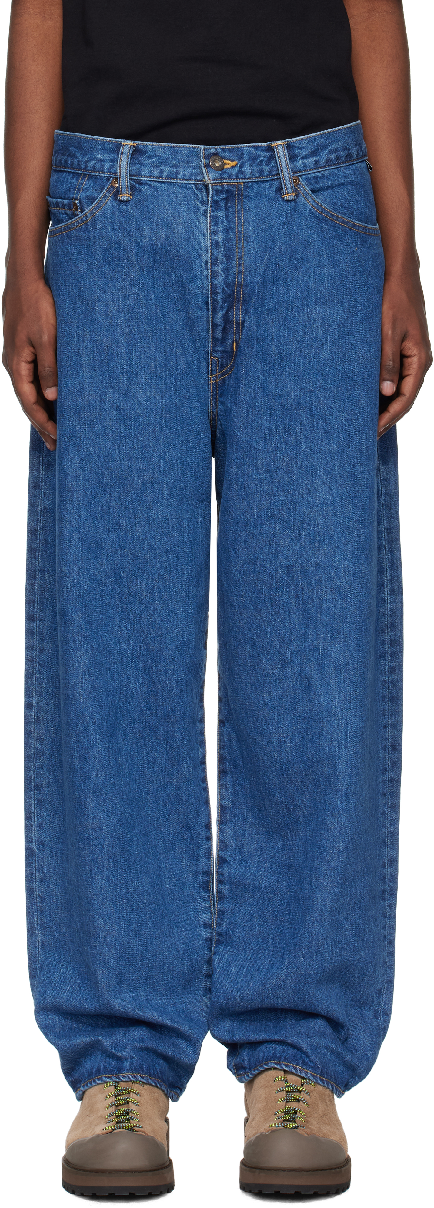 Wtaps Blue Straight Jeans In Indigo