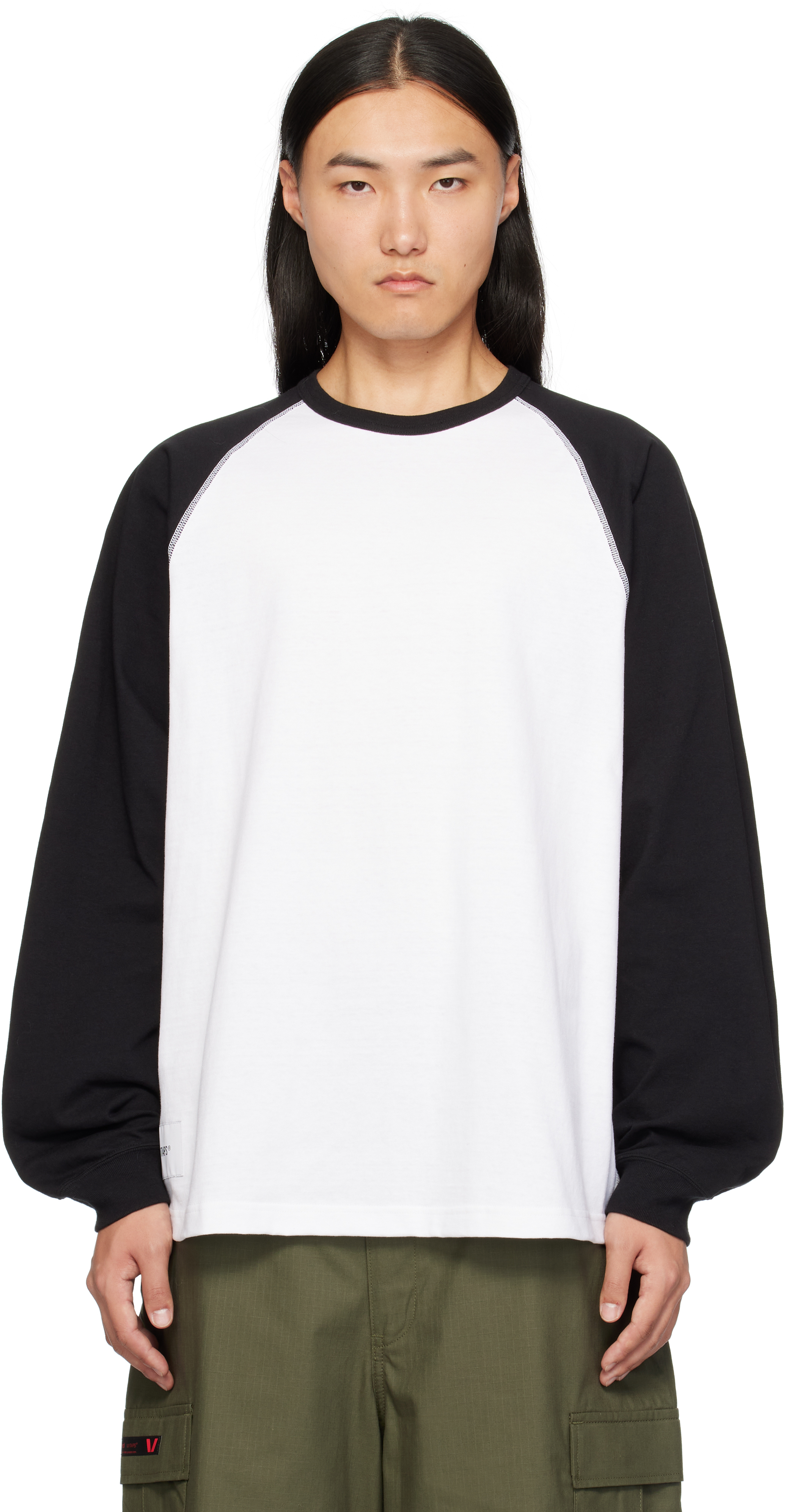 WTAPS BLACK & WHITE CUT & SEWN 11 LONG SLEEVE T-SHIRT 