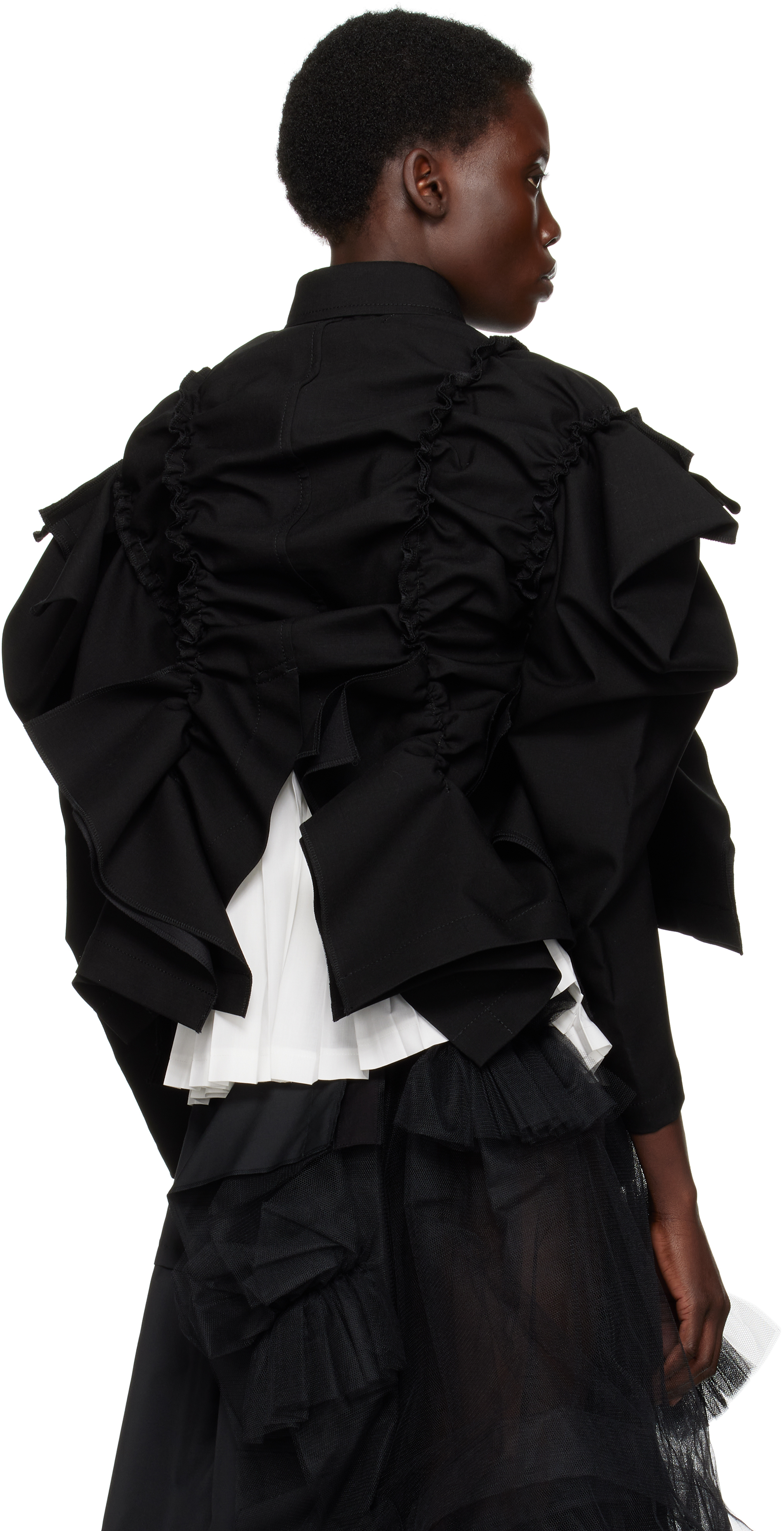 Tao Comme Des Garçons Black Wool & Mohair Overdyed Blazer In 1 Black