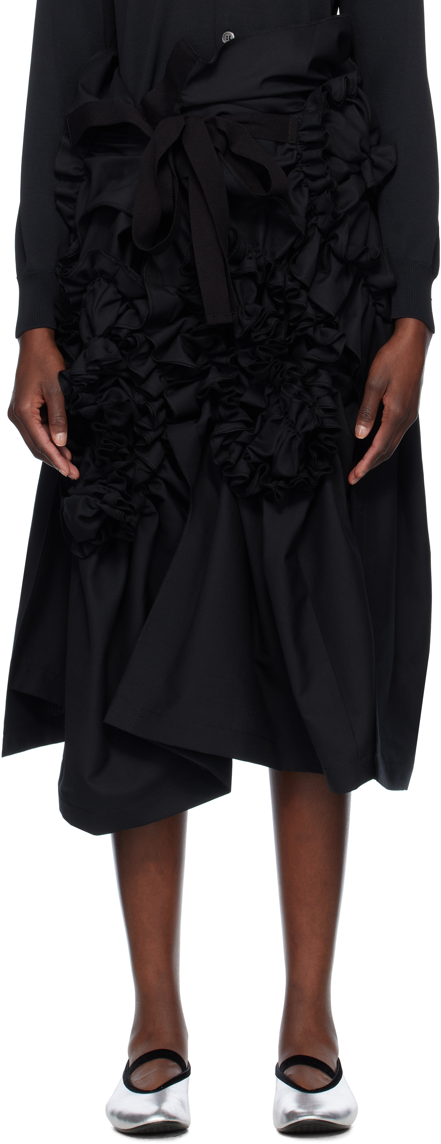 tao COMME des GARÇONS バラクラバ Comme Des Garçons TAO Floral back-slit Balaclava | ブラック