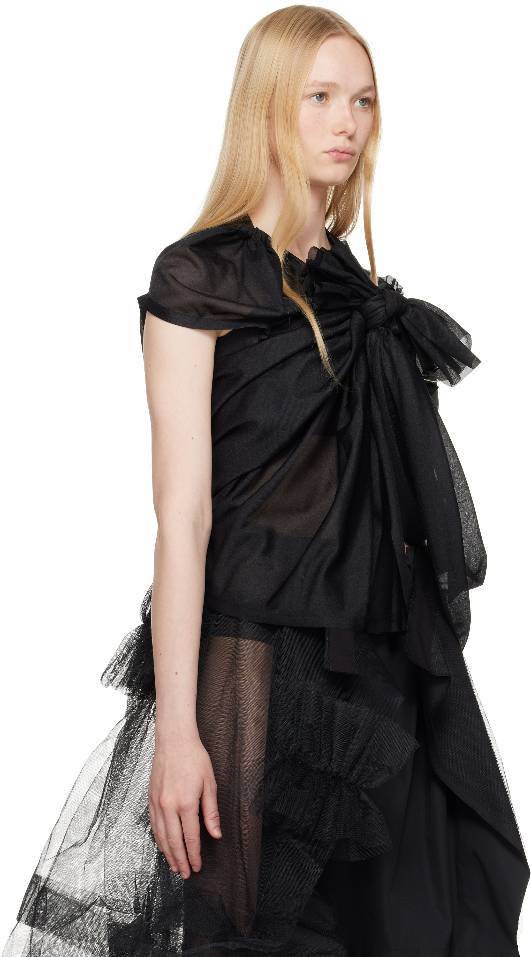 TAO COMME DES GARÇONS BLACK TRICOT BLOUSE