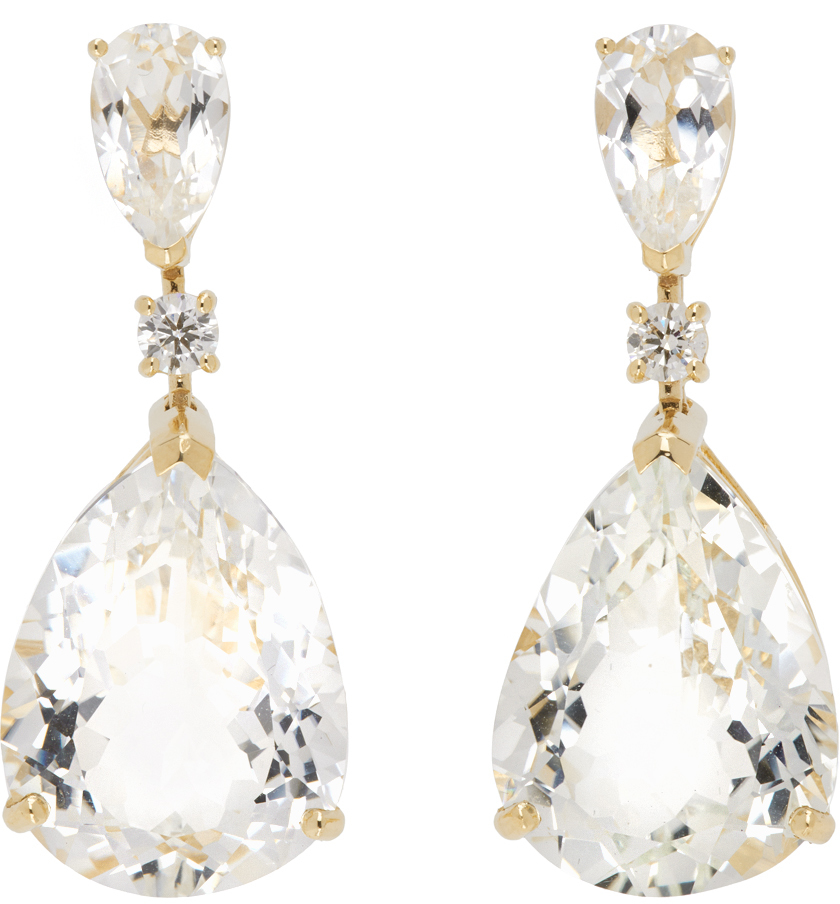 Gold 
White Topaz Sophia Earrings