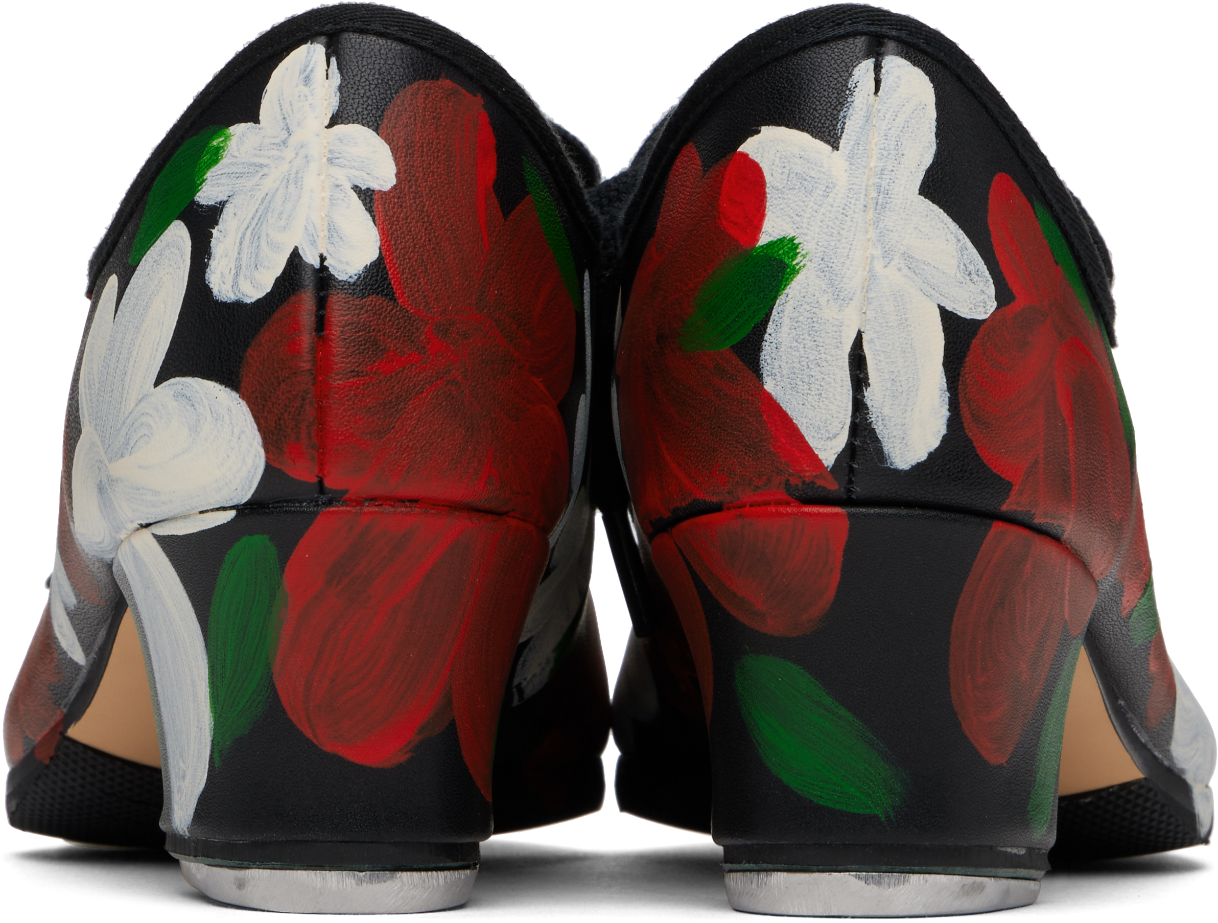 Comme Des Garçons Black Flowers Tap Dance Shoes In Black