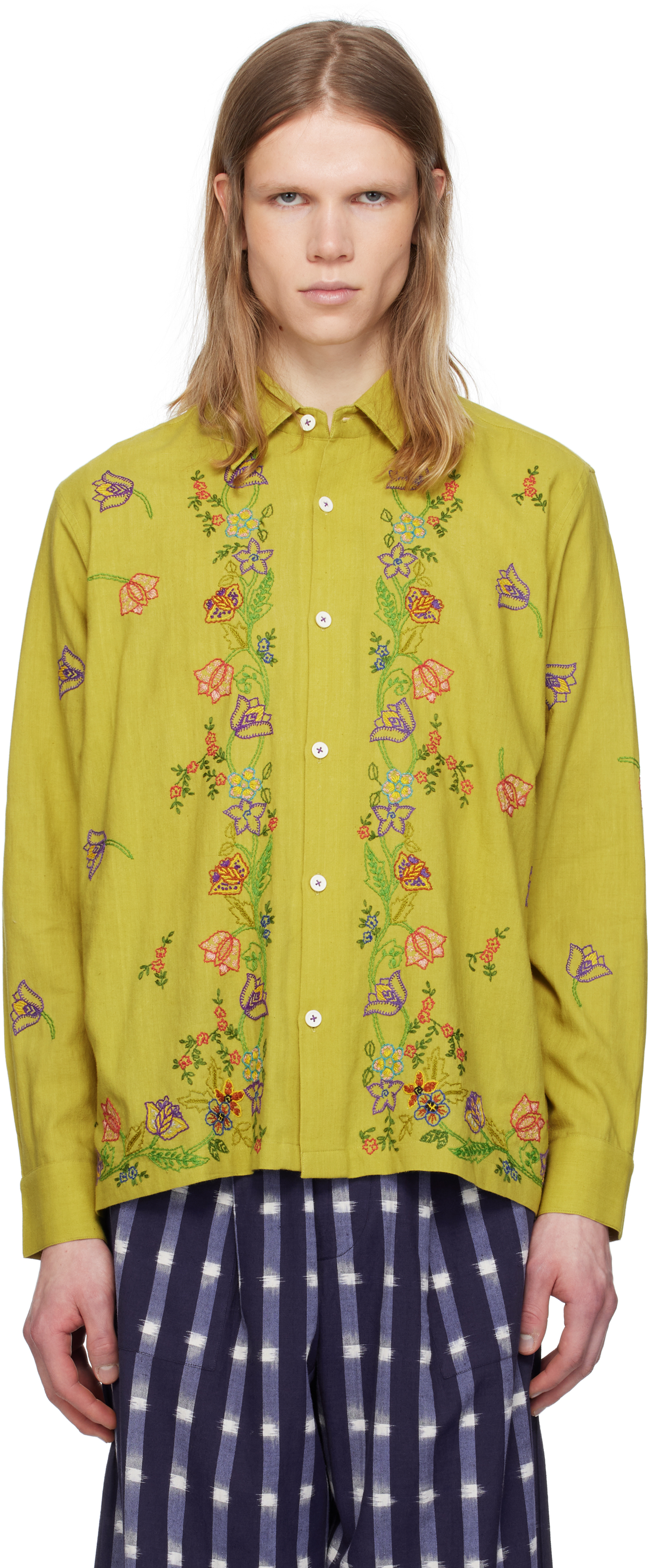 Green Garden Embroidered Shirt