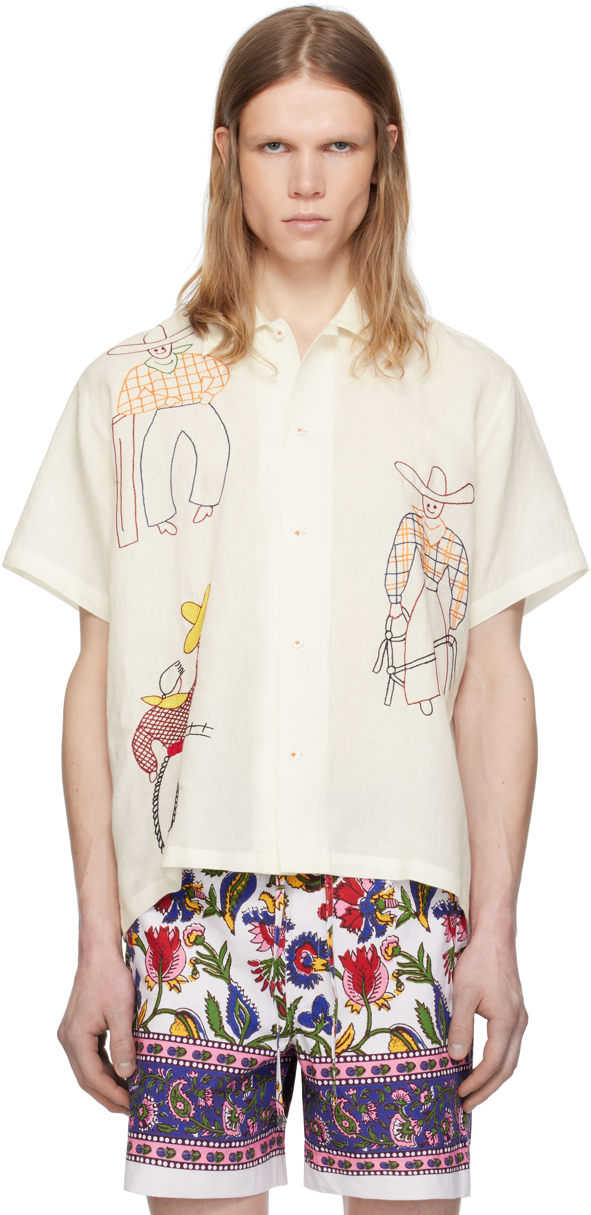 White Embroidered Cowboy Shirt