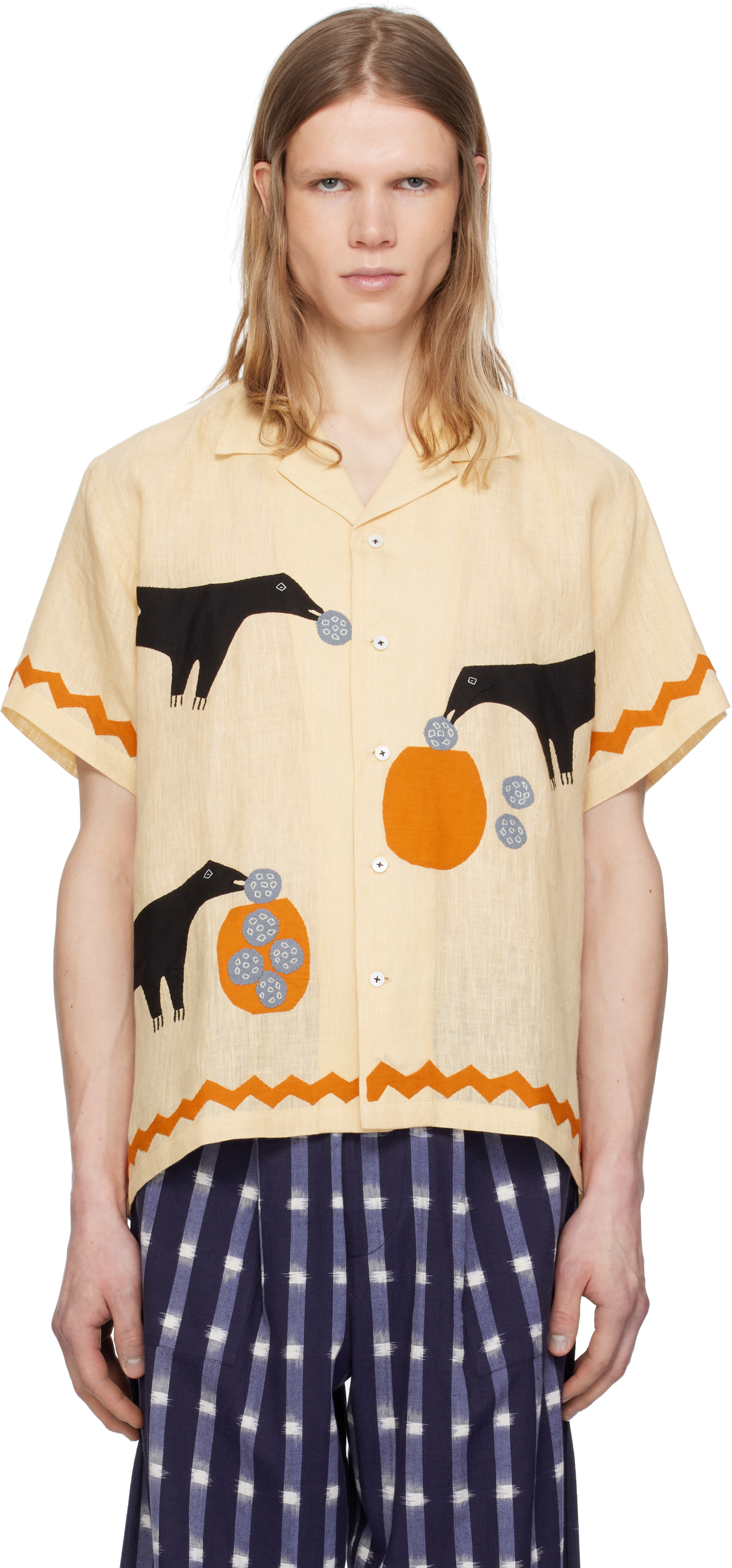 Yellow Crow Appliqué Shirt