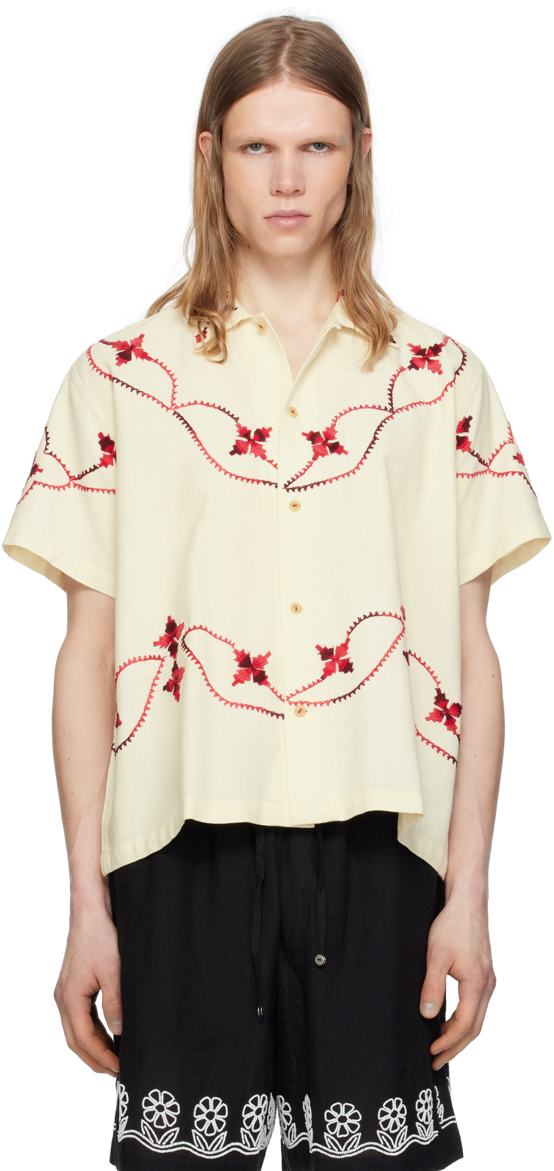 Off-White Dainty Embroidered Shirt