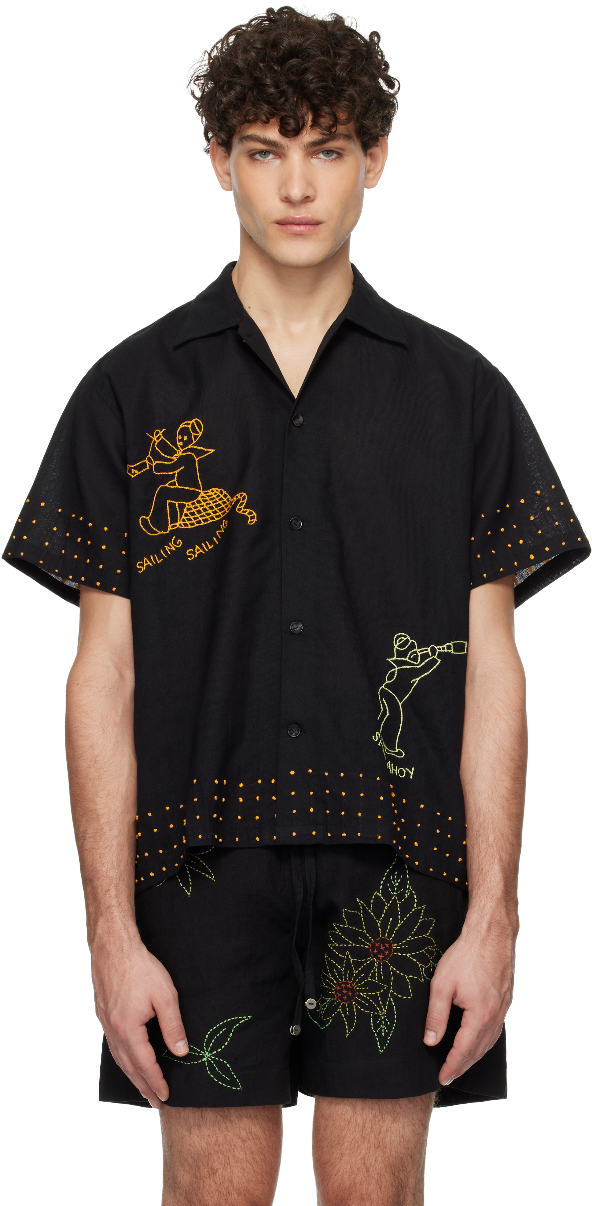 Black Sailor Boy Short Sleeve Shirt