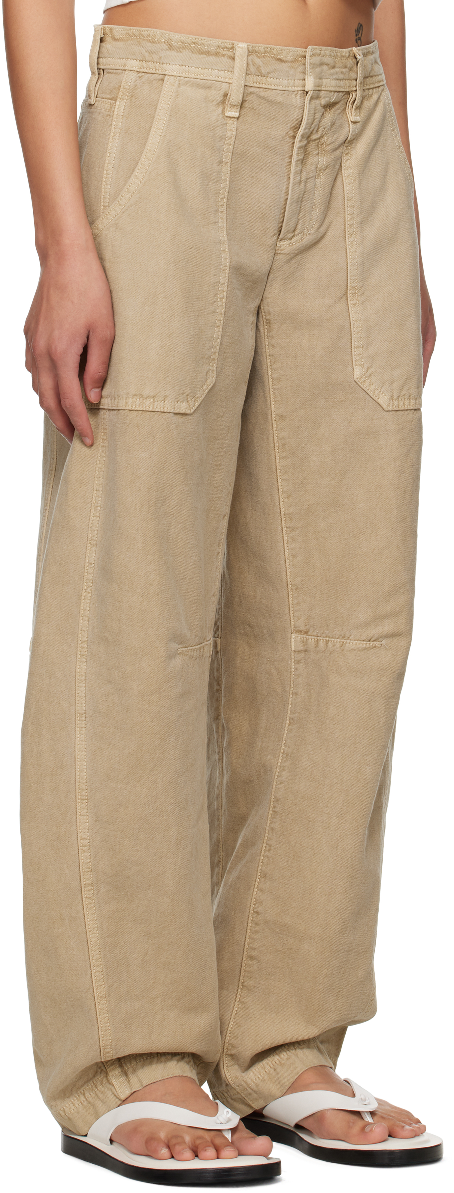 SLVRLAKE BEIGE ROOKIE CARGO PANTS
