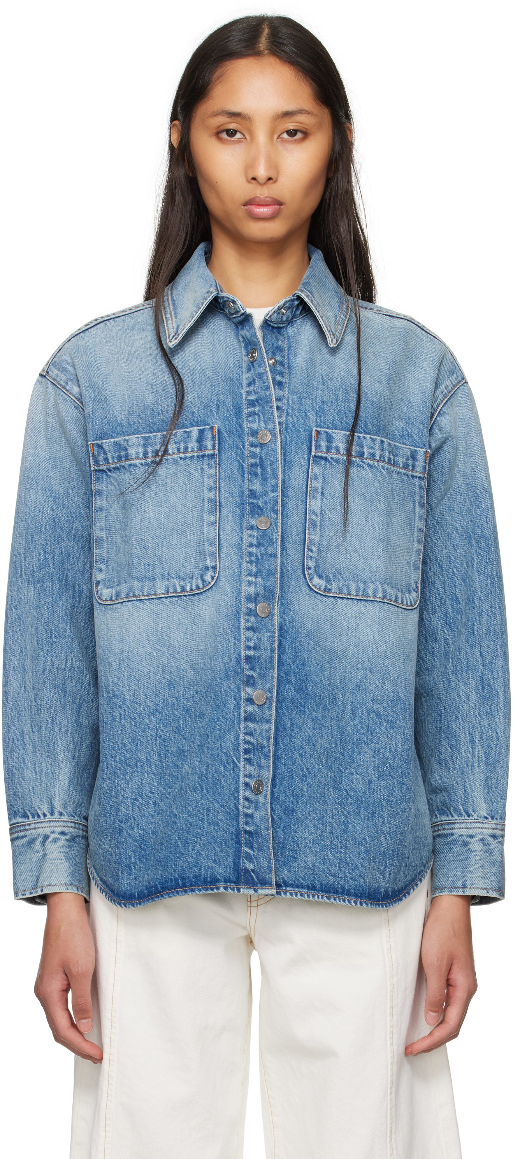 SLVRLAKE: Blue Overland Denim Shirt | SSENSE
