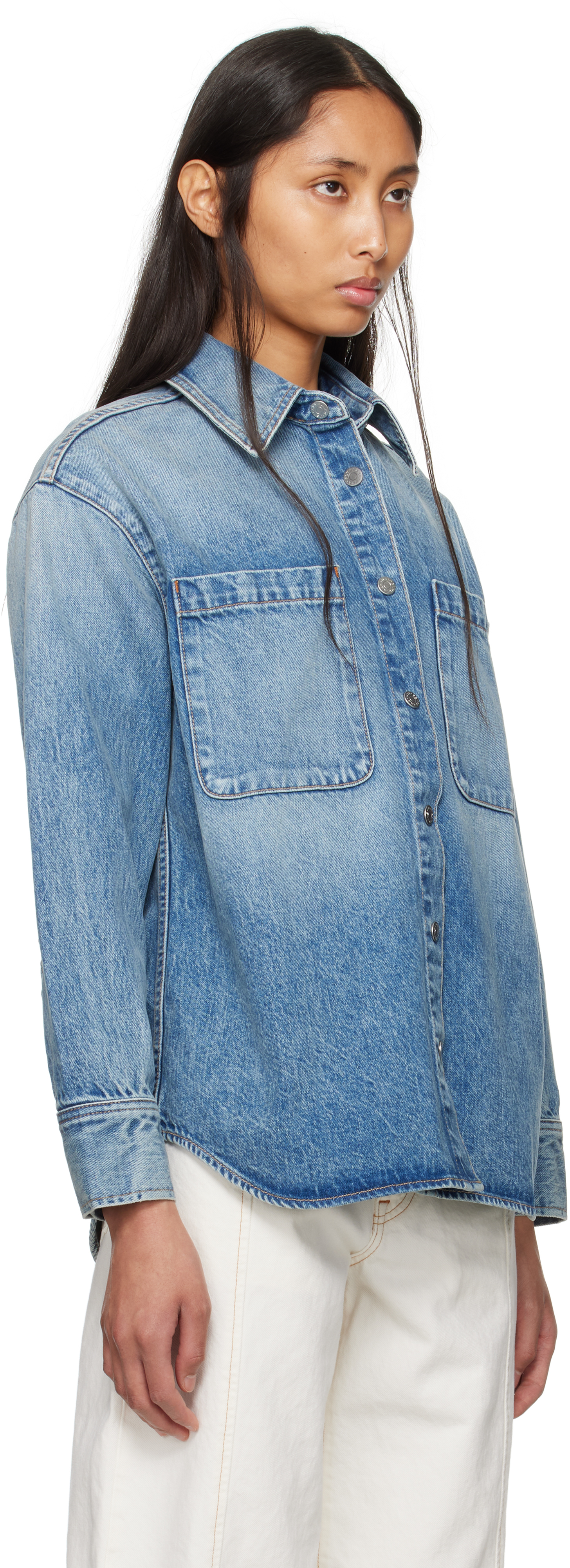 Shop Slvrlake Blue Overland Denim Shirt