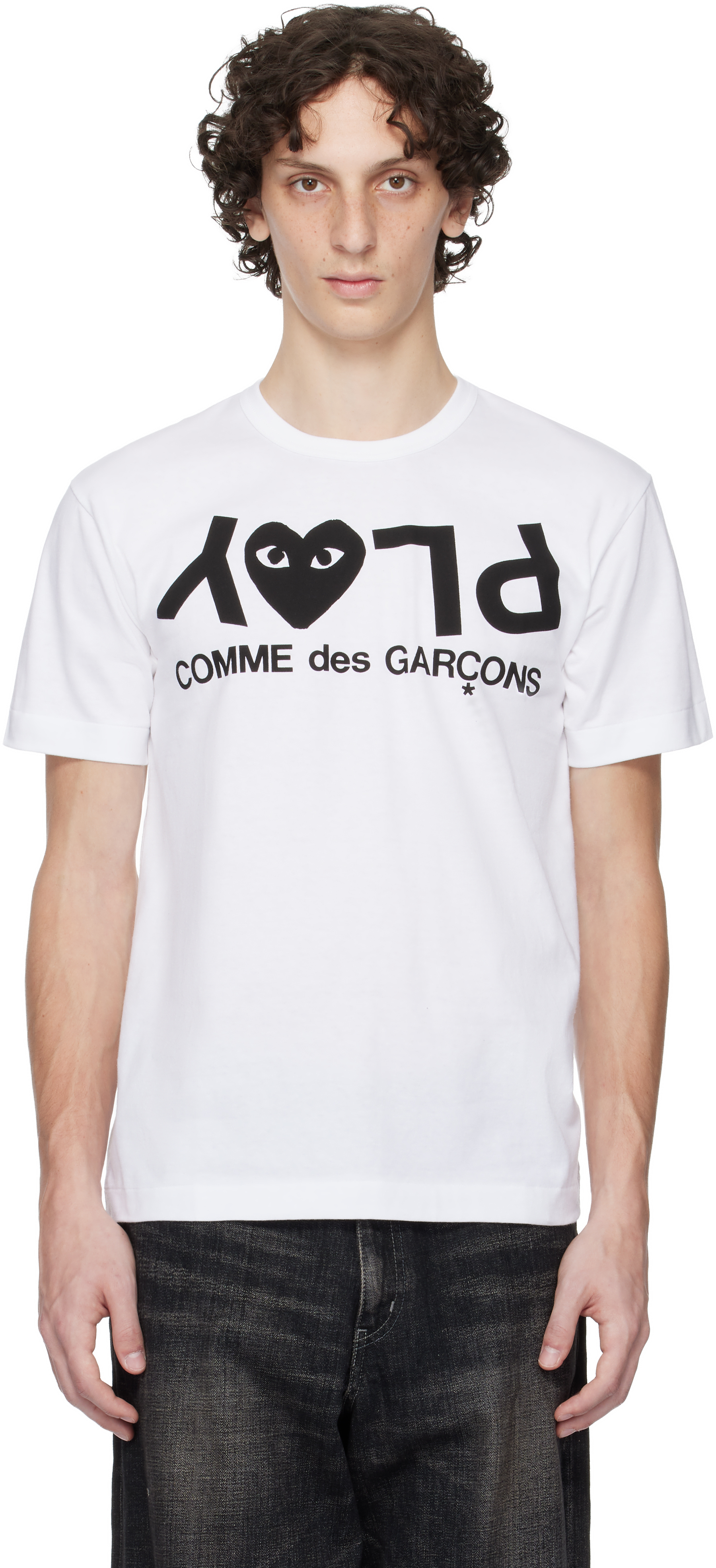 COMME des GARÇONS PLAY White Large Logo T-shirt