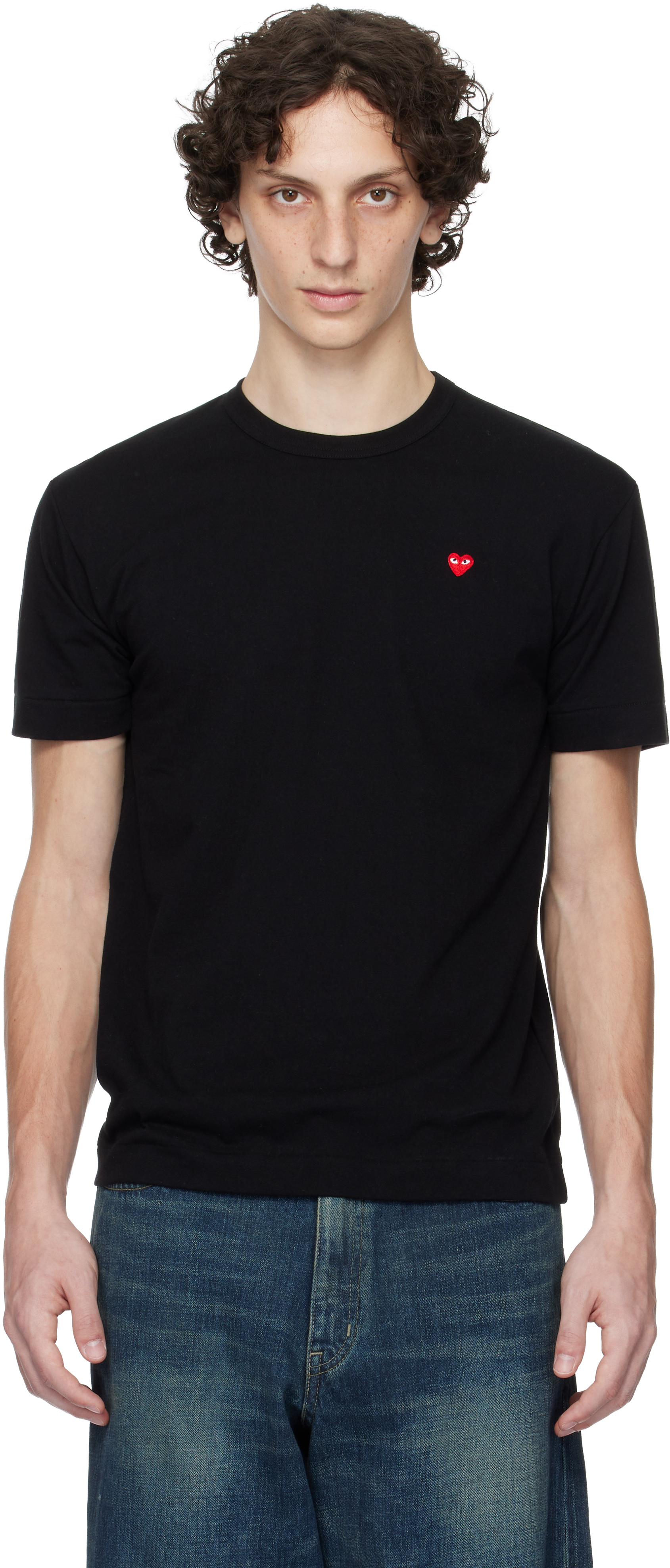 COMME des GARÇONS PLAY Black Basic Small Emblem T-shirt