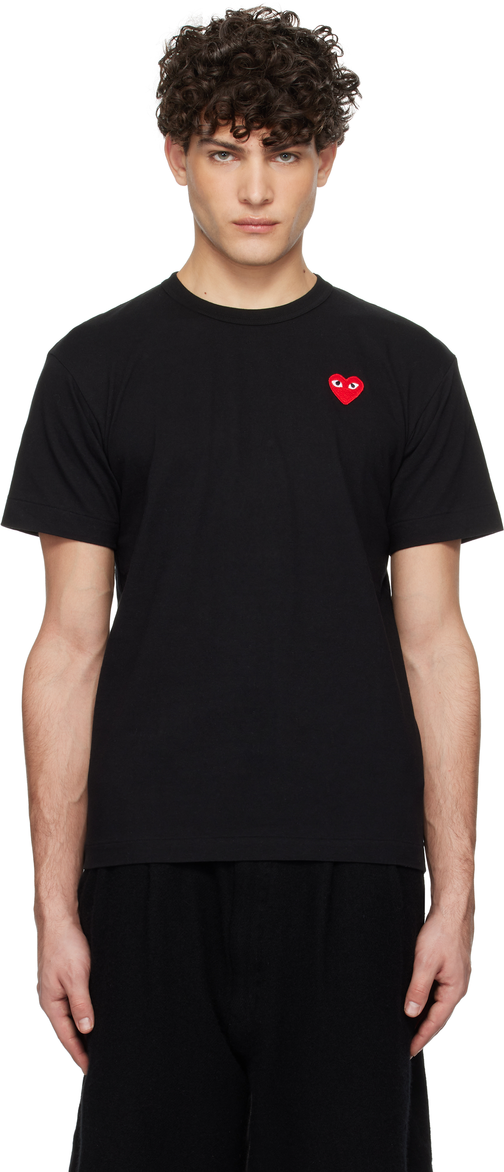 COMME des GARÇONS PLAY Black Red Heart Patch T-shirt