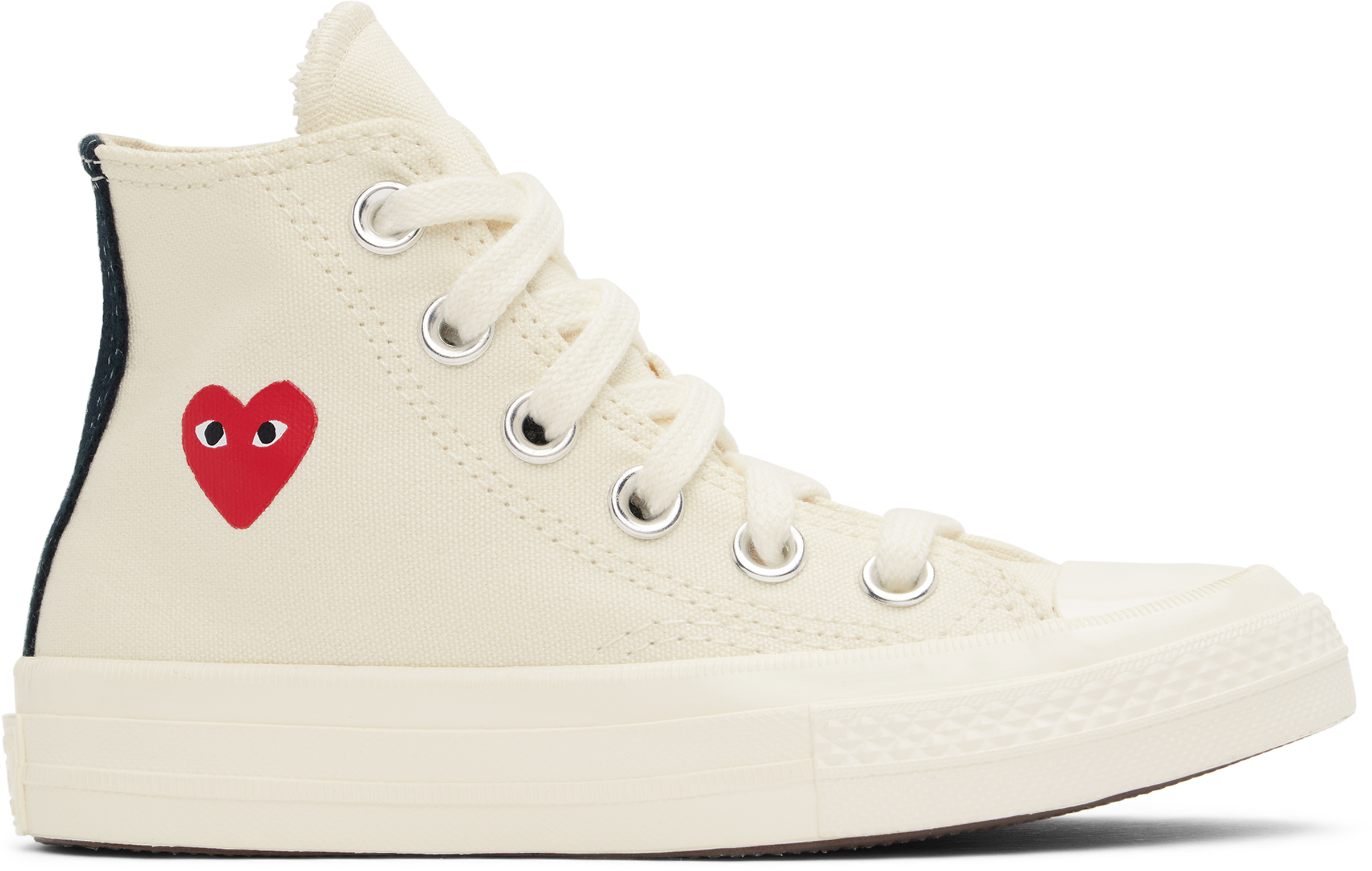 Comme Des Garçons Play Kids Beige Converse Edition Chuck 70 High Top Sneakers In 2 - Beige