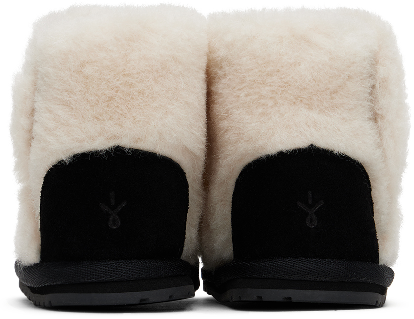 Emu Baby Off-white & Black 'shaun The Sheep' Pre-walkers In Natural
