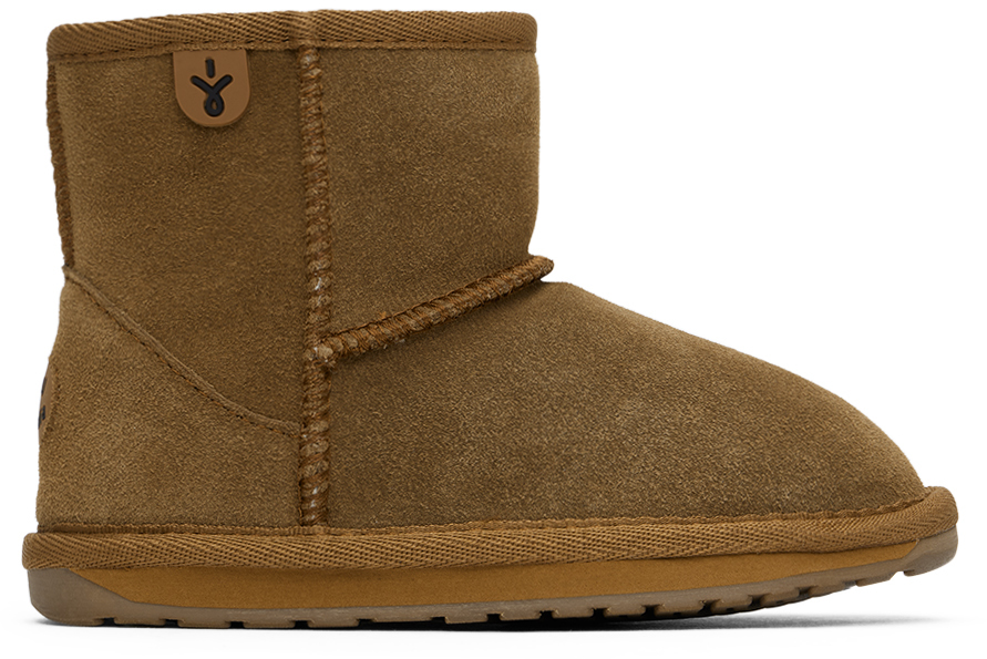 Emu Australia Kids Tan Wallaby Mini Boots In Chesnut