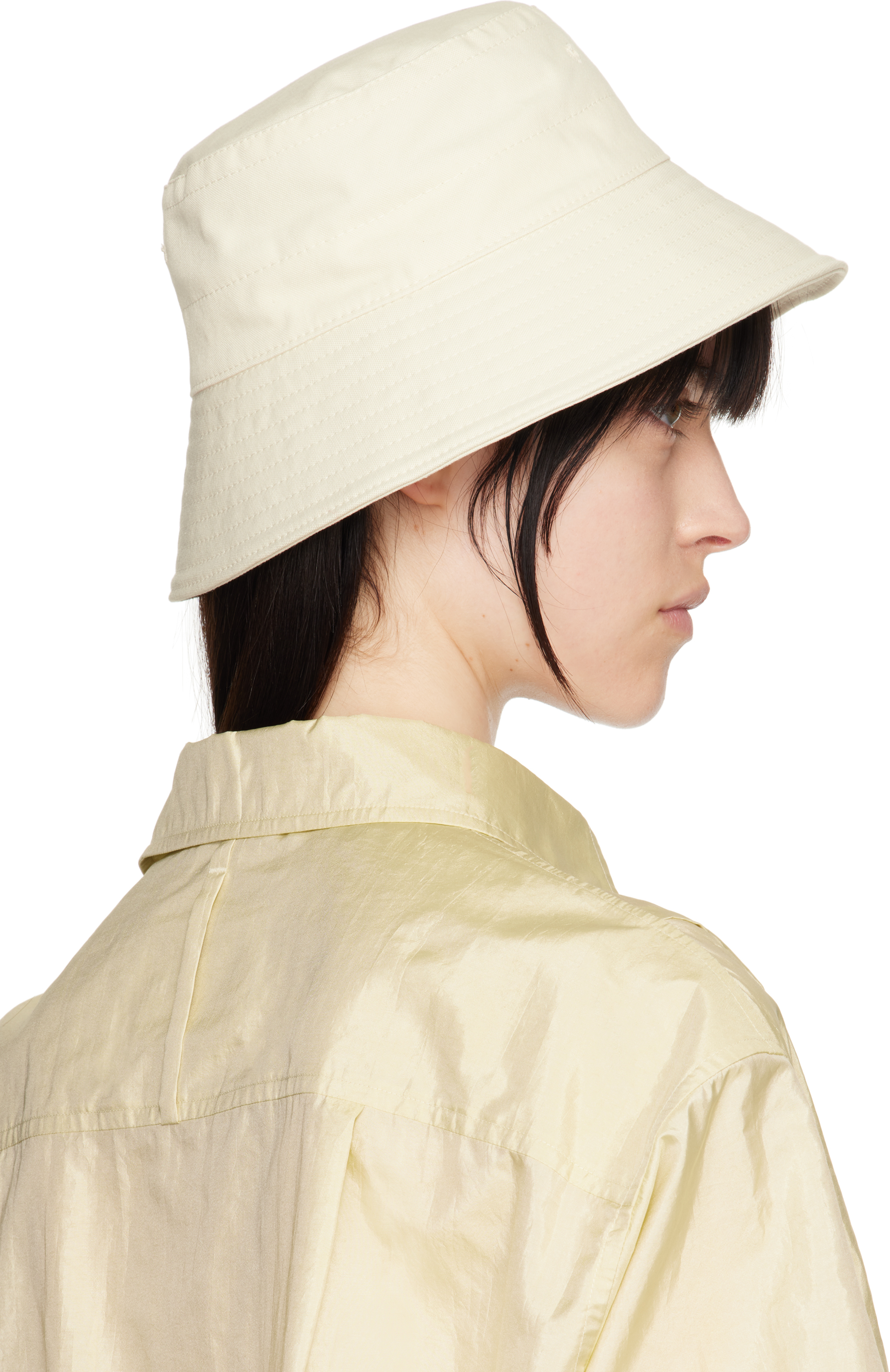 Jil Sander Off-white Logo Bucket Hat In 106 Eggshell