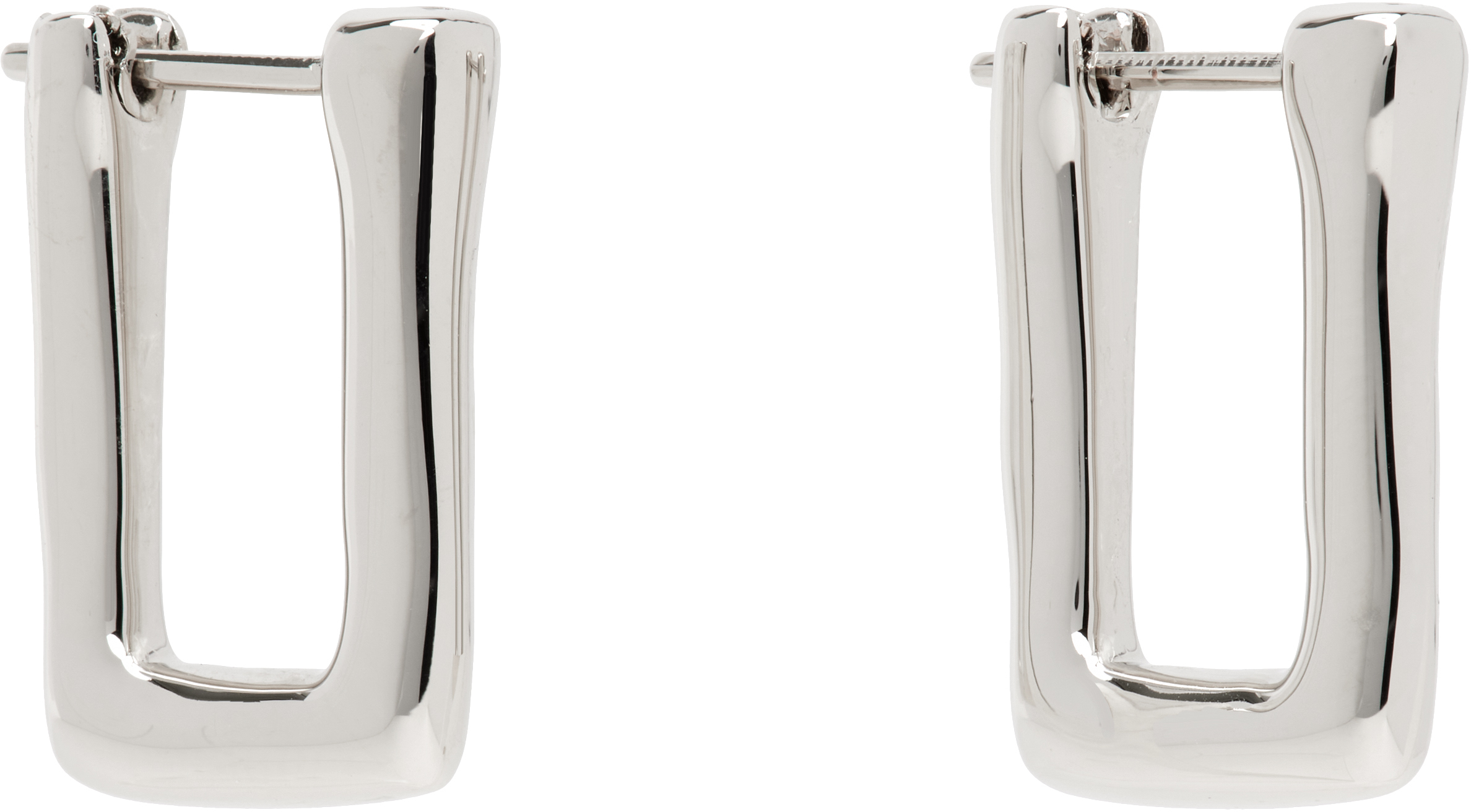 Jil Sander Silver Angular Earring In 042 Silver