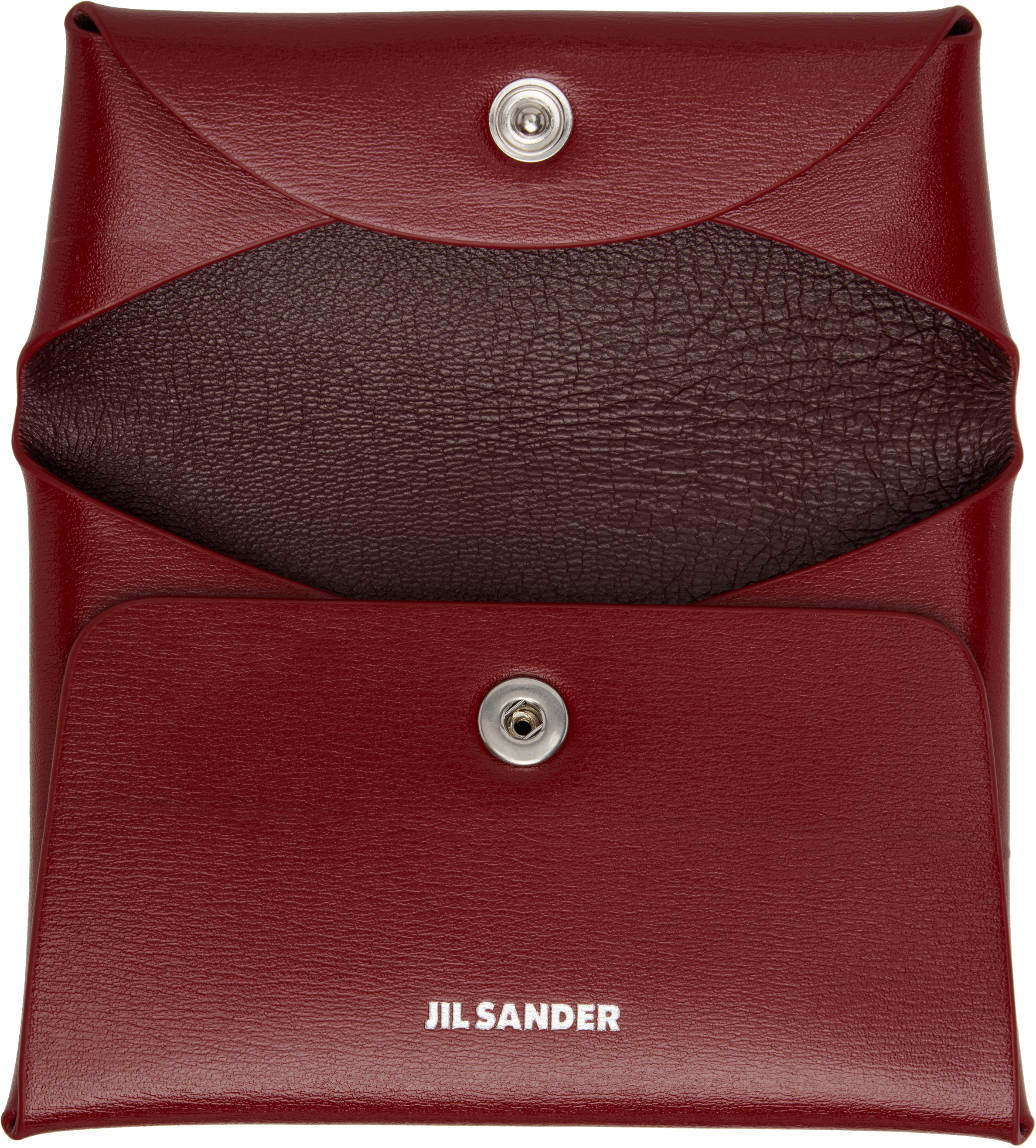 Jil Sander Red Envelope Coin Pouch In 609 Cedar Red