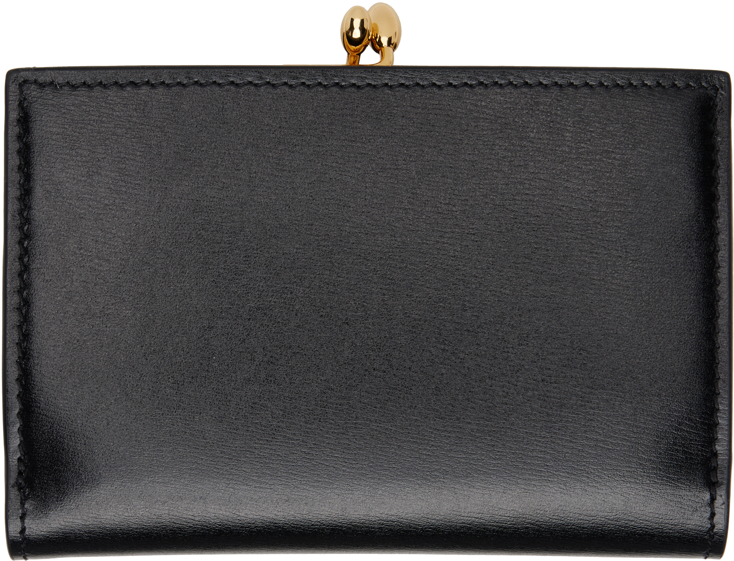 Jil Sander Elegant Mini Black Calfskin Leather Wallet In 001 Black