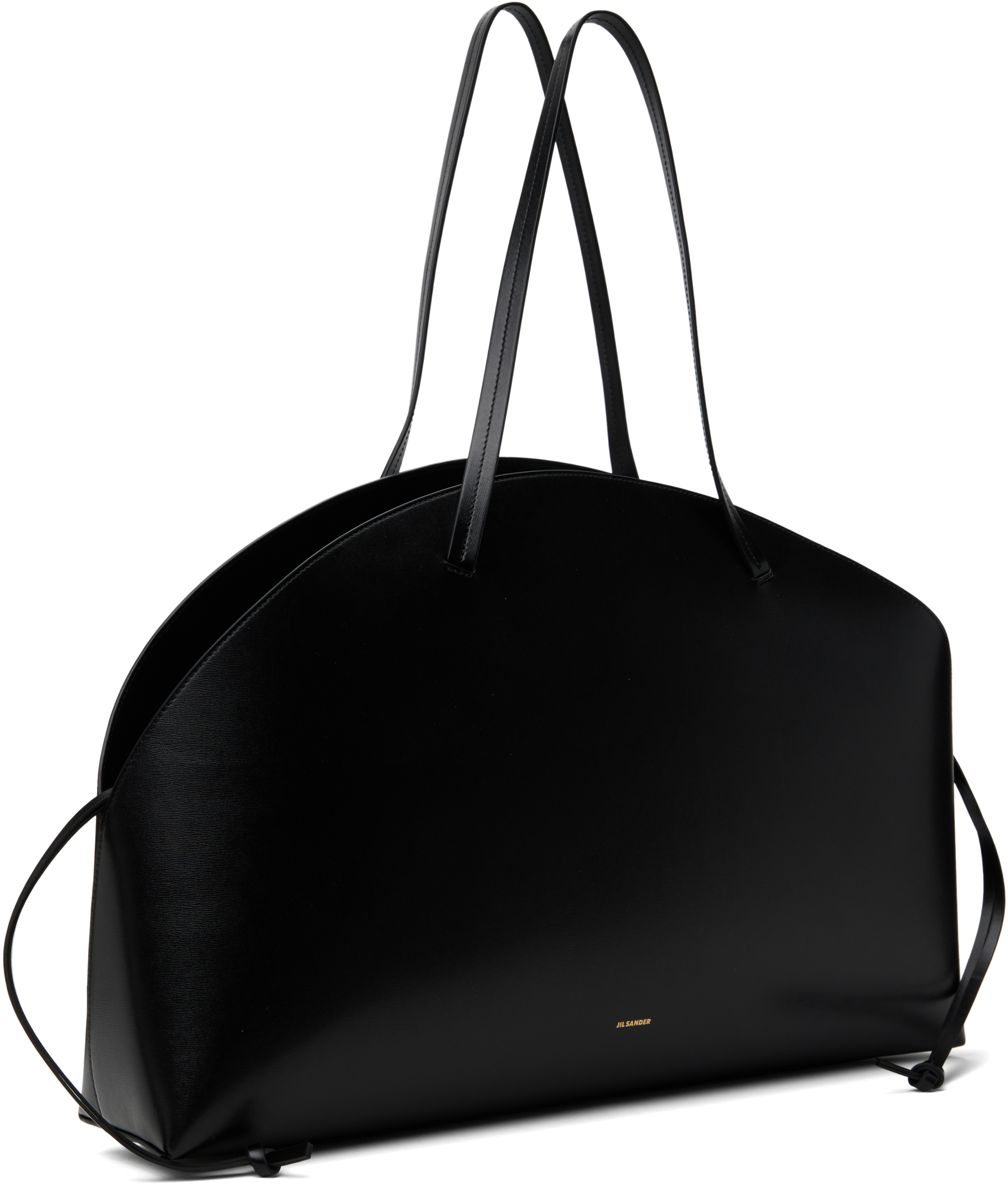 Jil Sander Black Curve Shoulder Large Bag In 001 Black