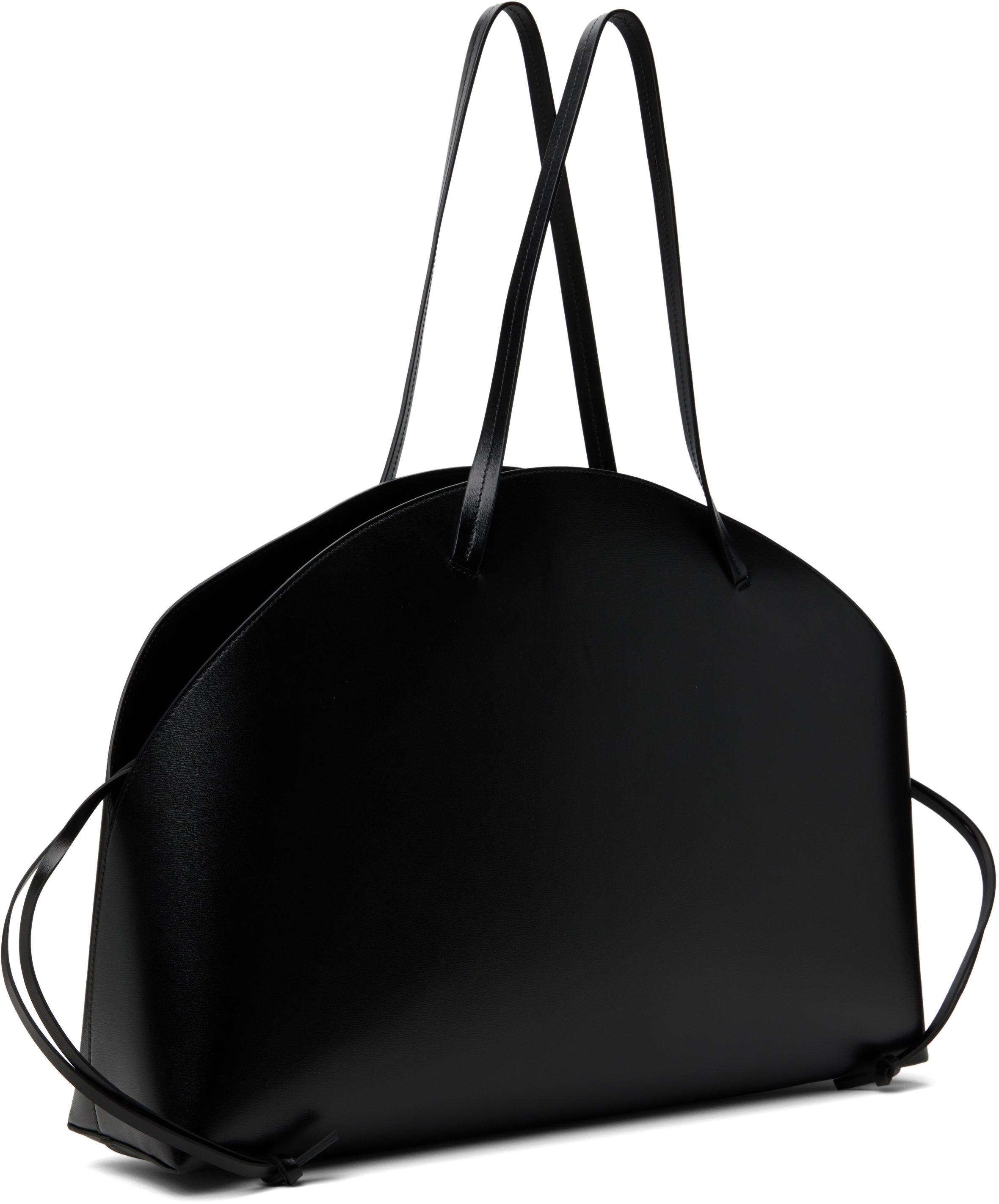 Jil Sander Black Curve Shoulder Large Bag In 001 Black
