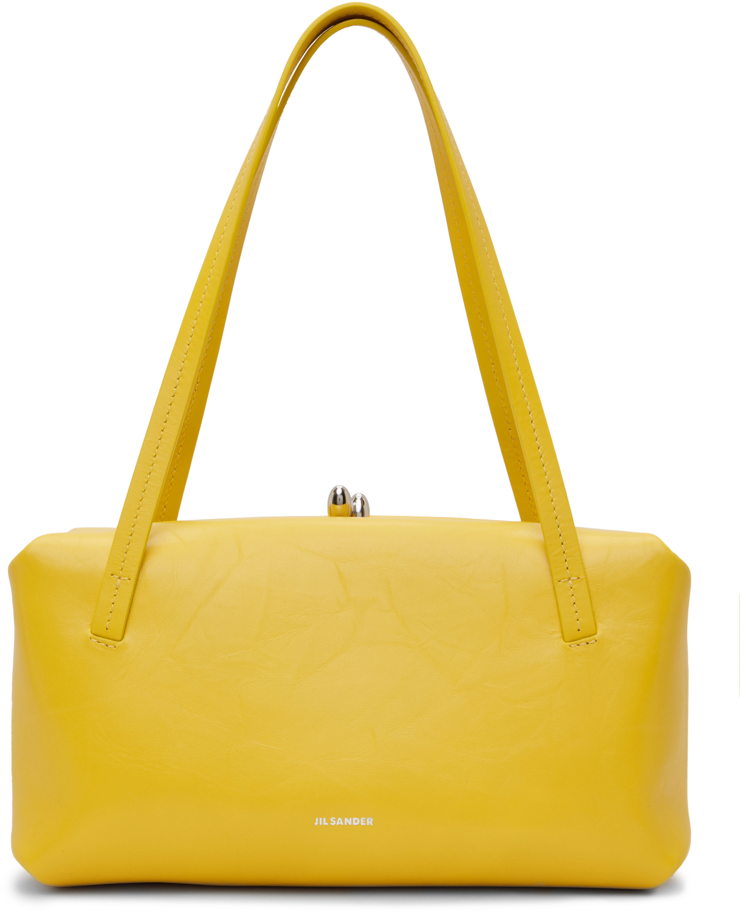 【関税&送料込み】Jil Sander Yellow Leather Bag Yellow Goji Pillow Small Bag by Jil Sander on Sale