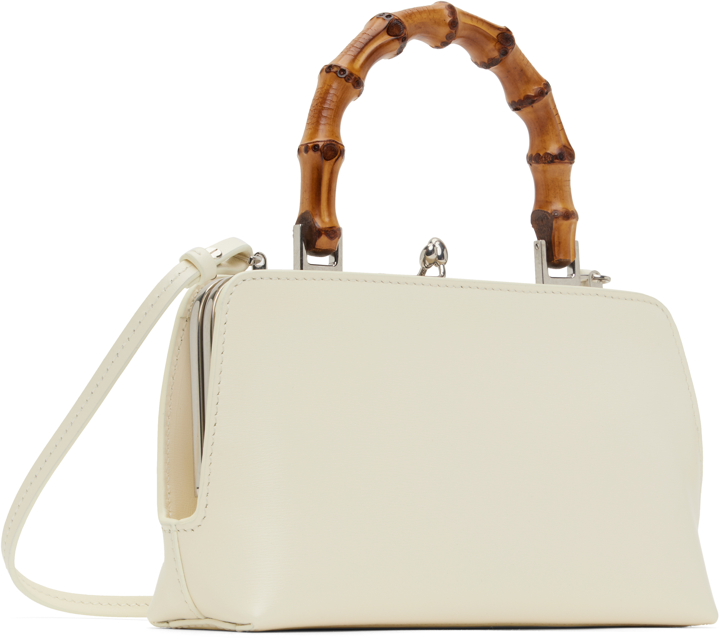 Jil Sander Off-white Goji Bamboo Mini Bag In 106 Eggshell