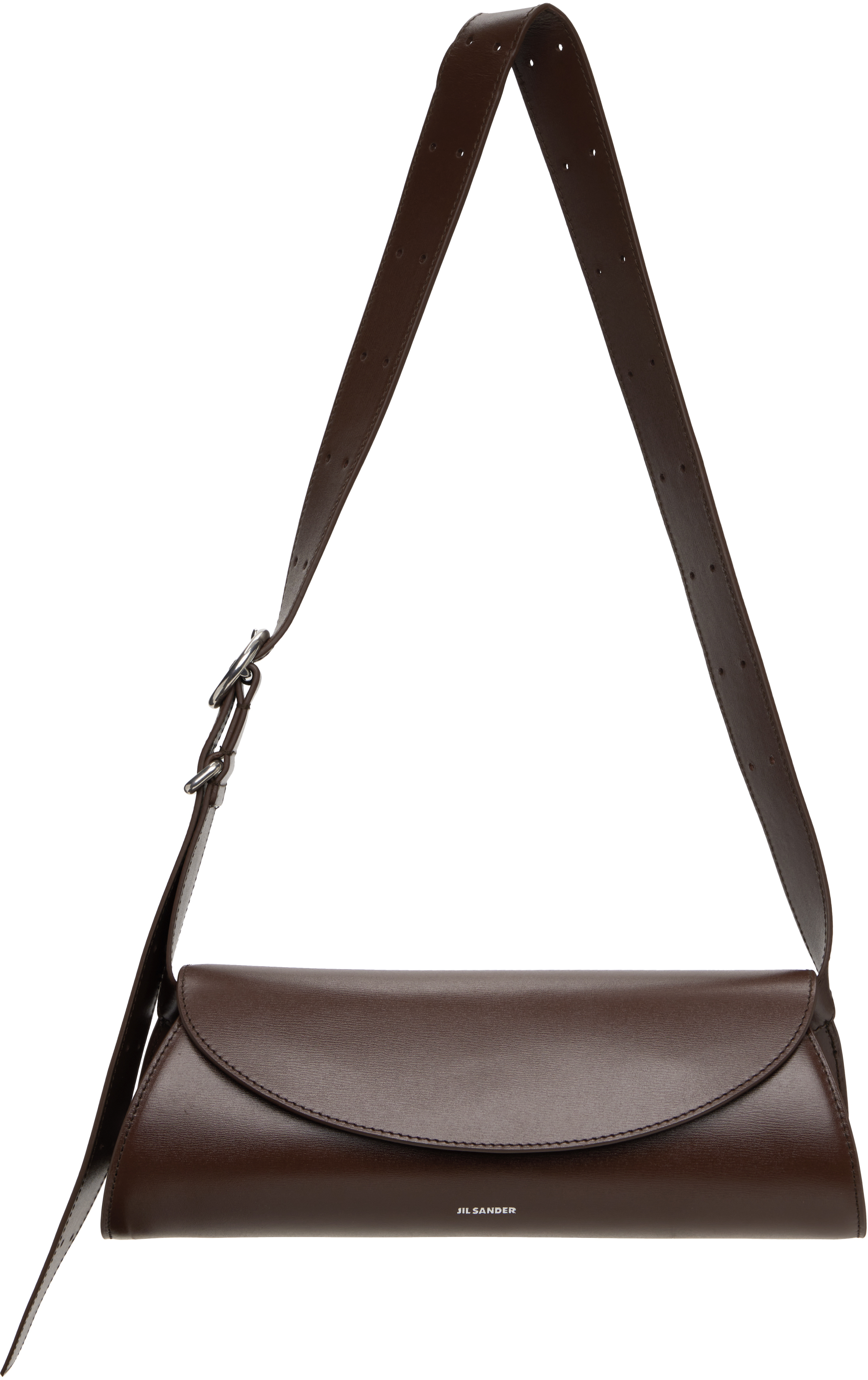 Jil Sander Brown Cannolo Small Bag In 205 Dark Earth