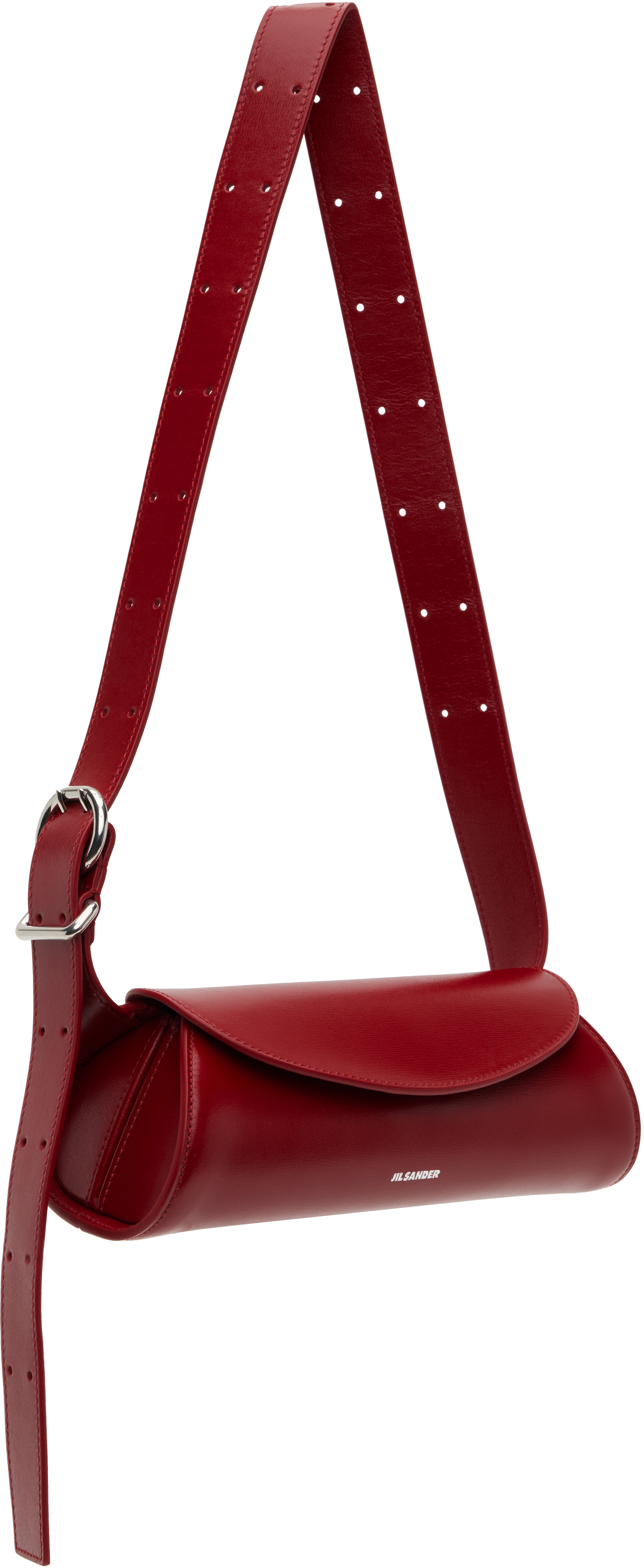 Jil Sander Red Cannolo Mini Bag In 609 Cedar Red