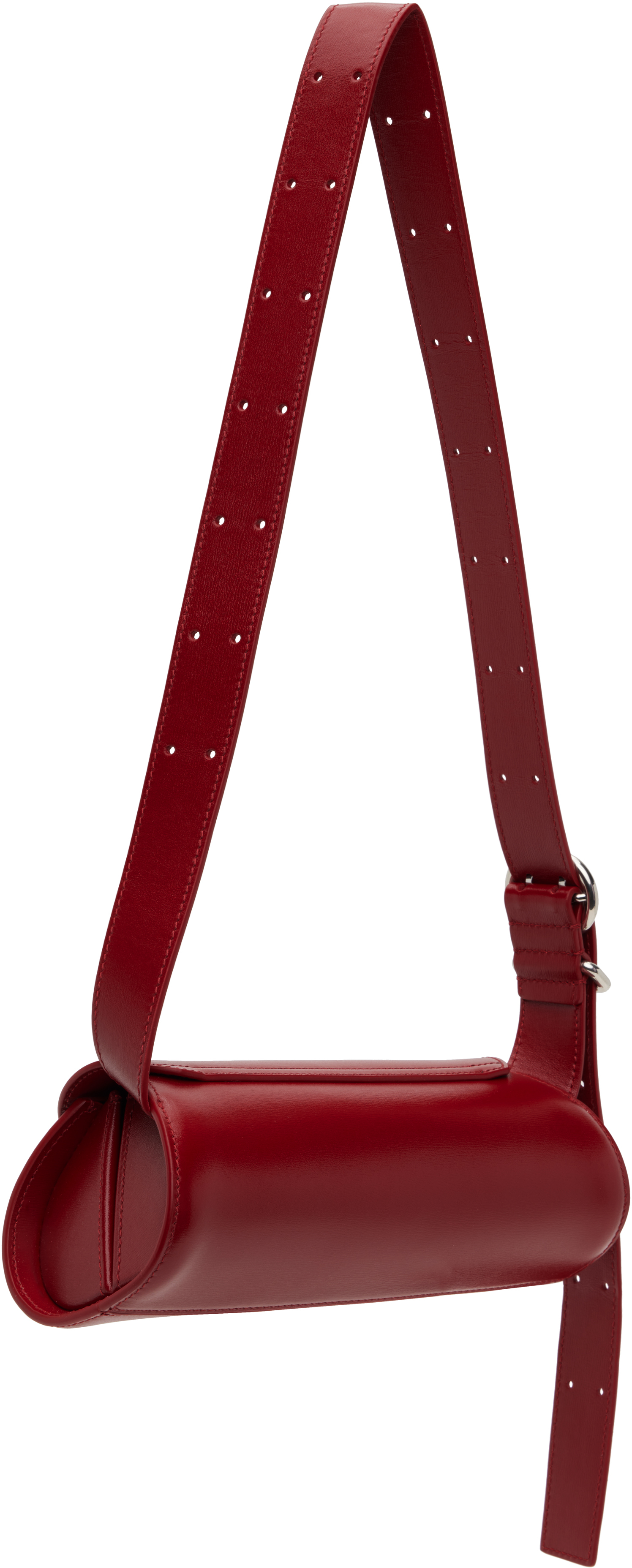 Jil Sander Red Cannolo Mini Bag In 609 Cedar Red