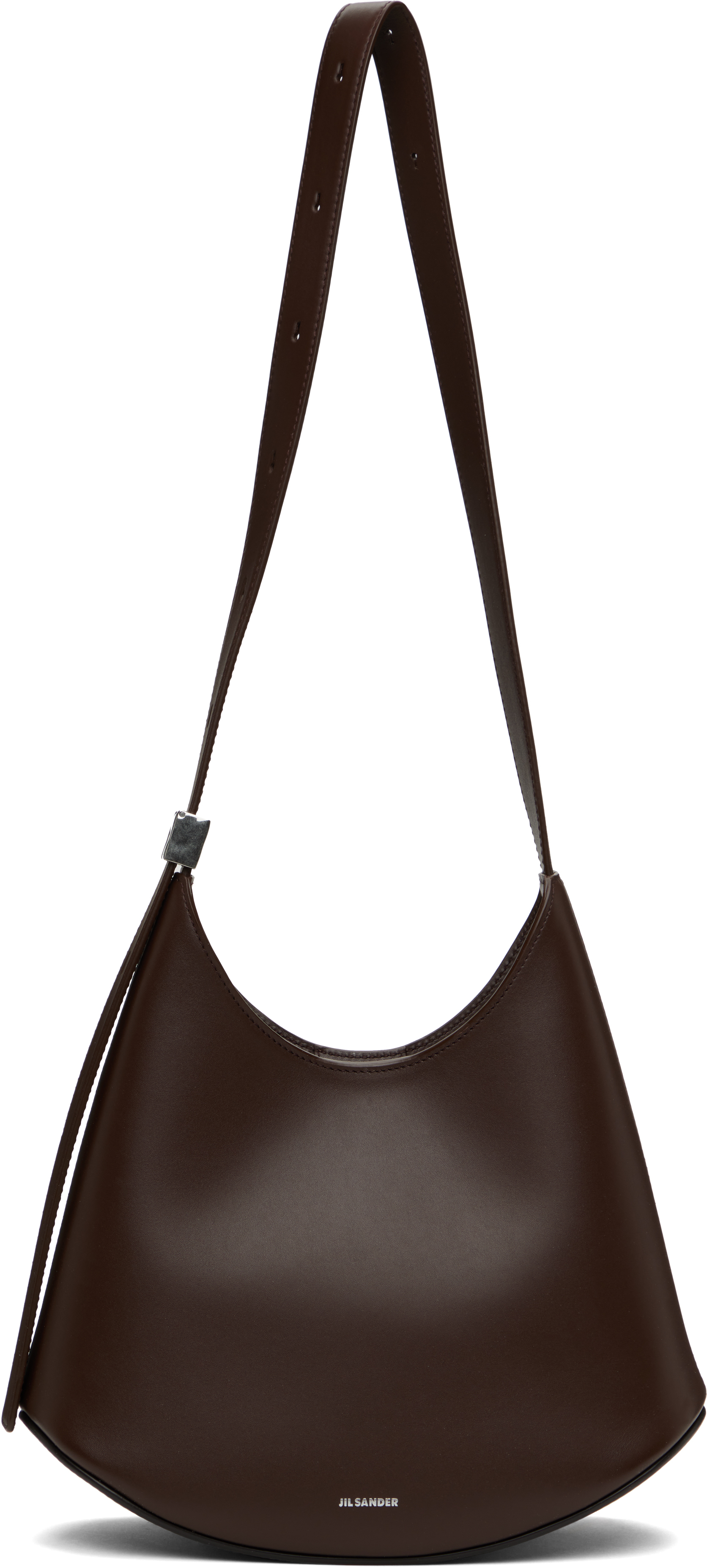 Jil Sander Brown Eldorado Small Bag In 209 Mahogany