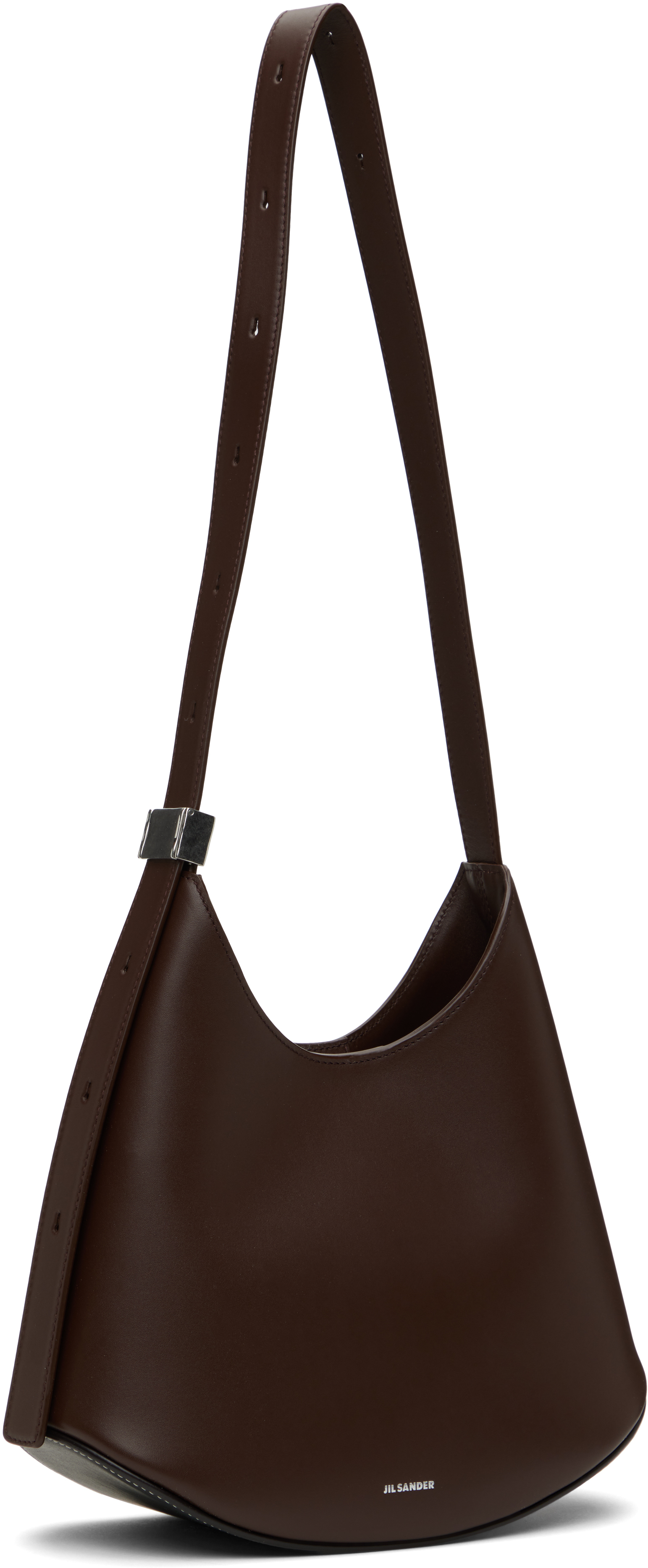Jil Sander Brown Eldorado Small Bag In 209 Mahogany