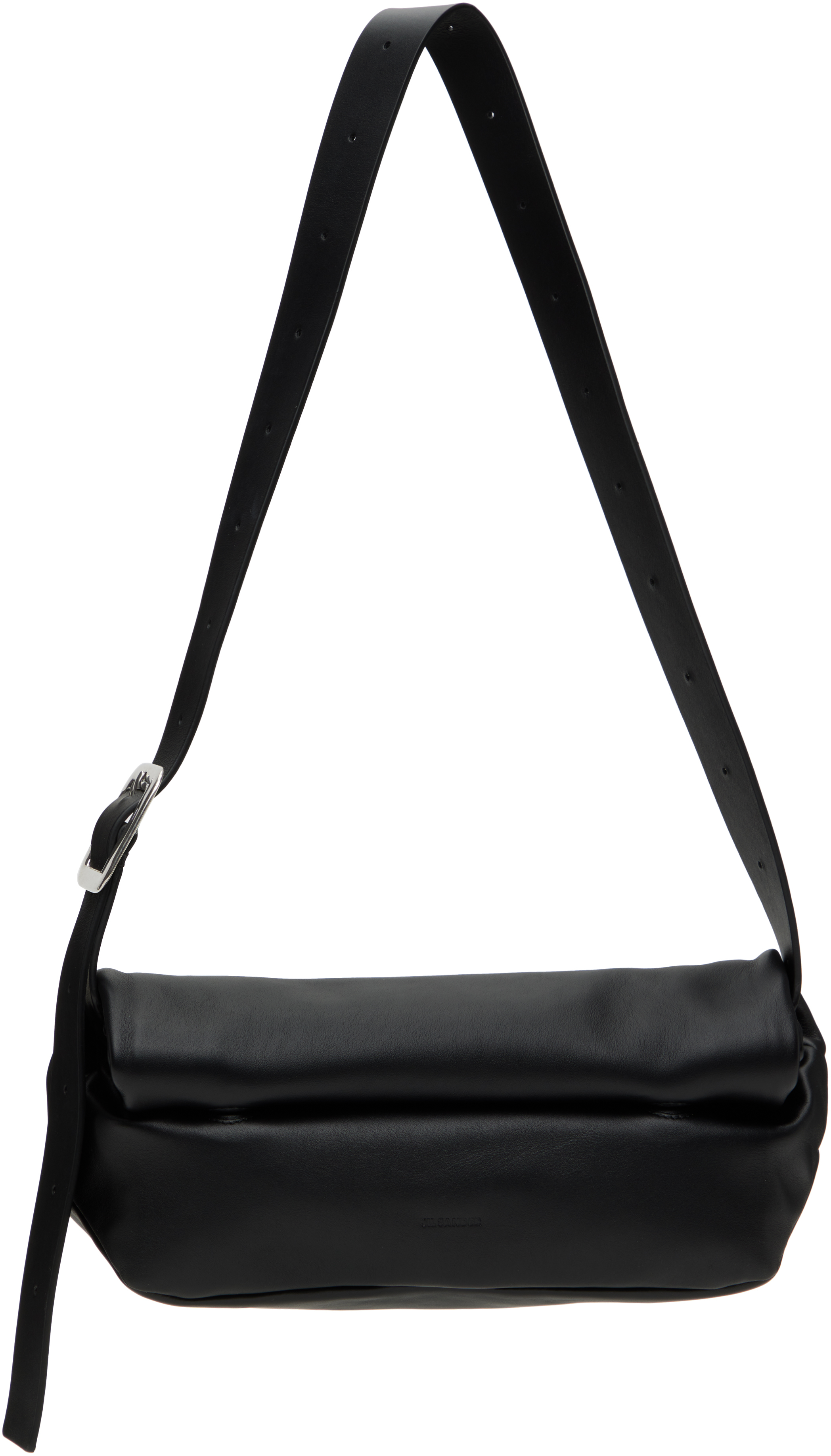 Black Rollup Small Square Belt Bag