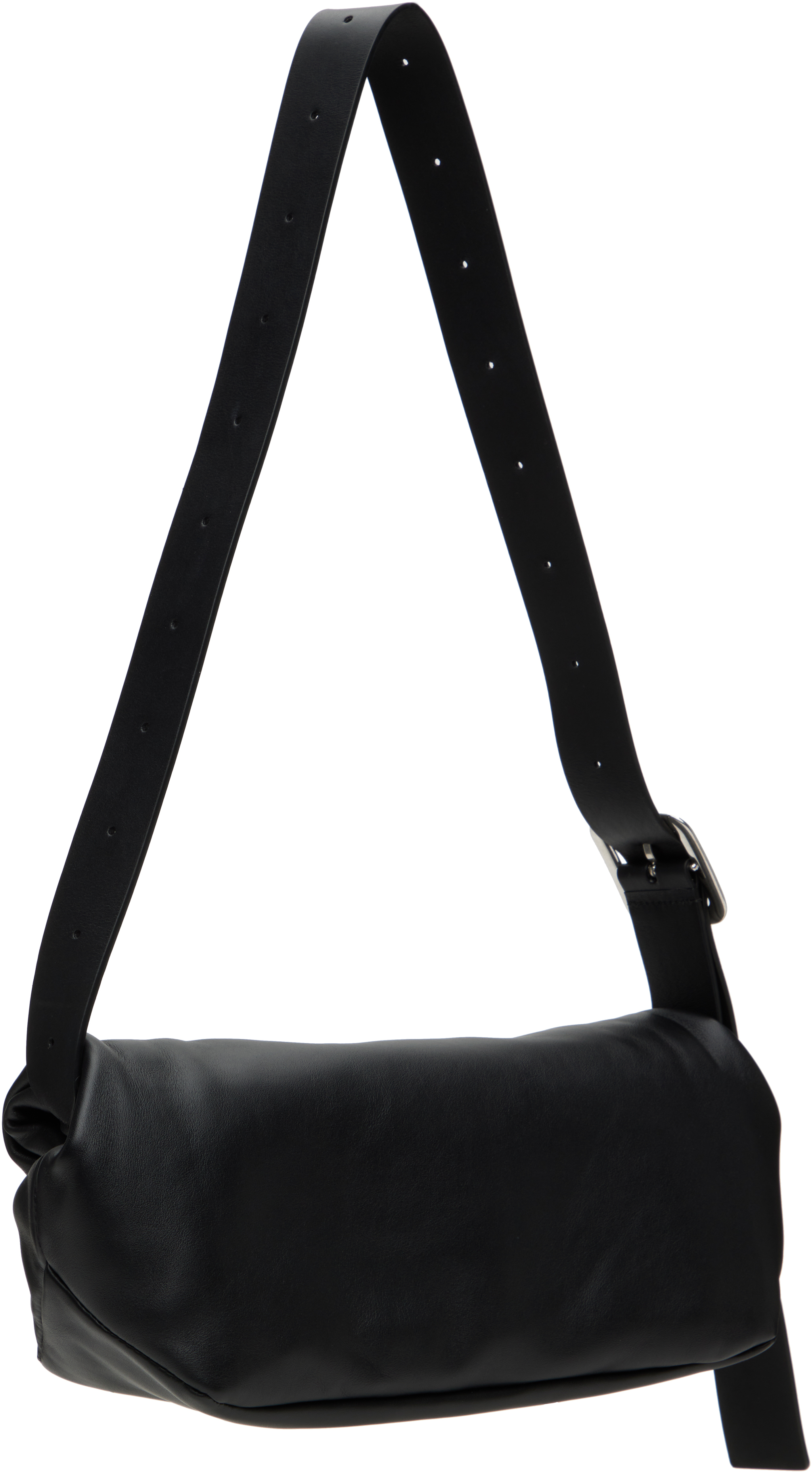 Jil Sander Black Rollup Small Square Belt Bag In 001 Black