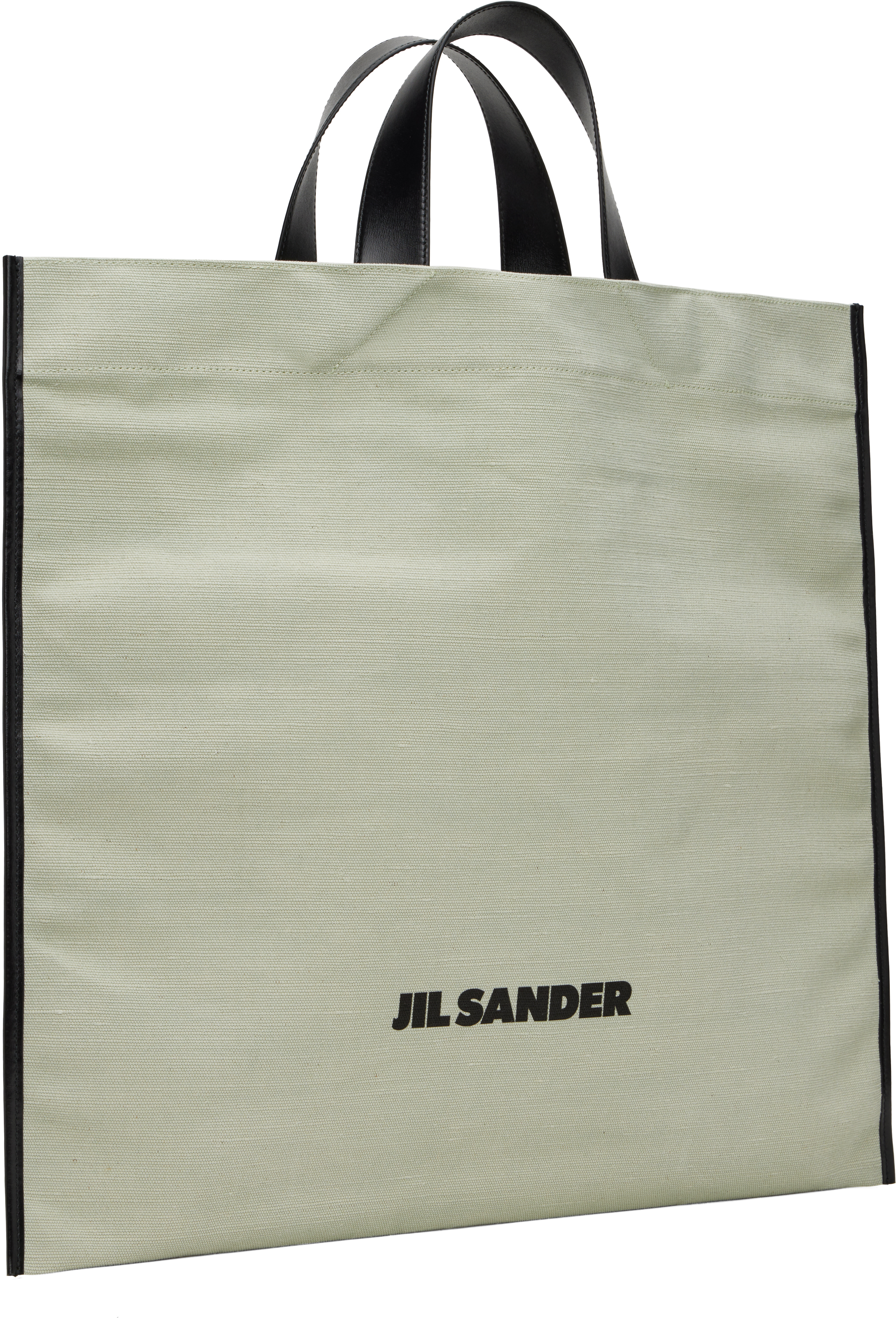 Jil Sander Green Border Book Square Tote In 449 China Blue