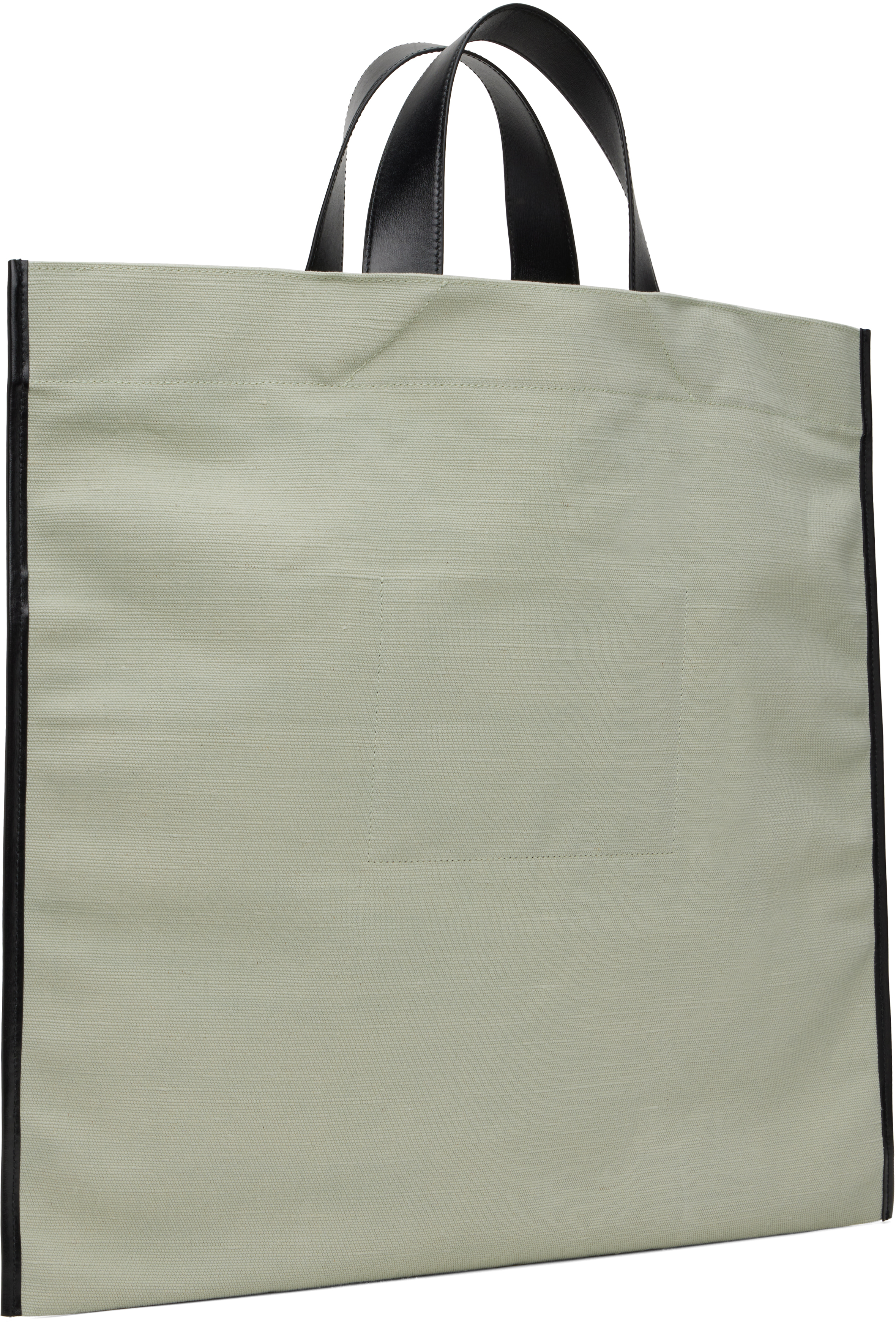 Jil Sander Green Border Book Square Tote In 449 China Blue