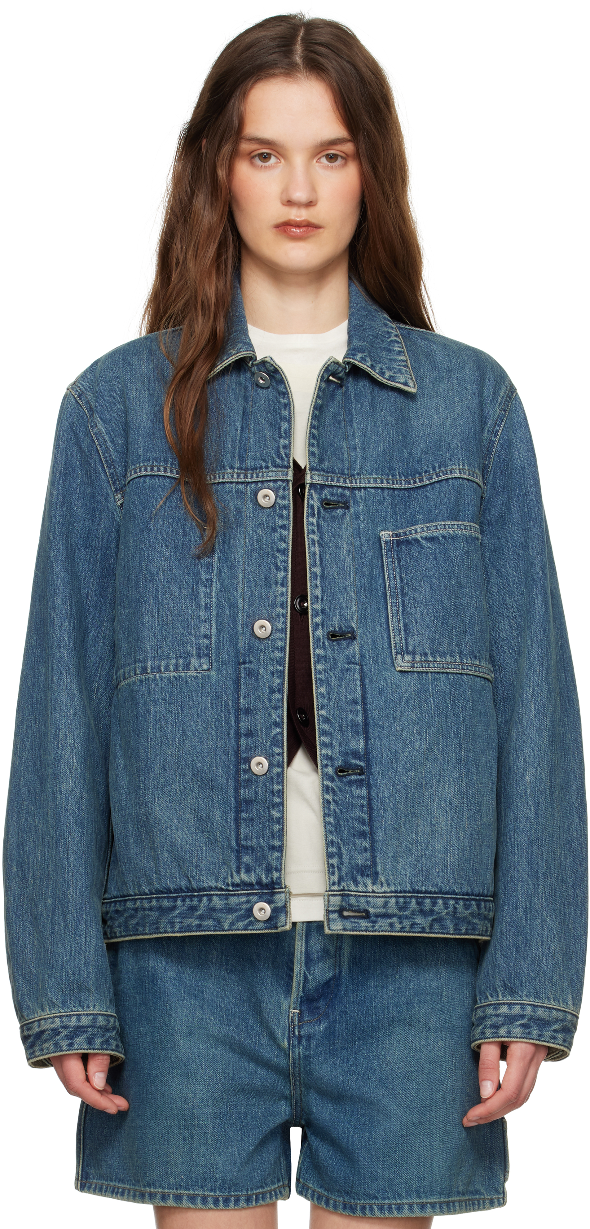 Blue Regular Fit Denim Jacket