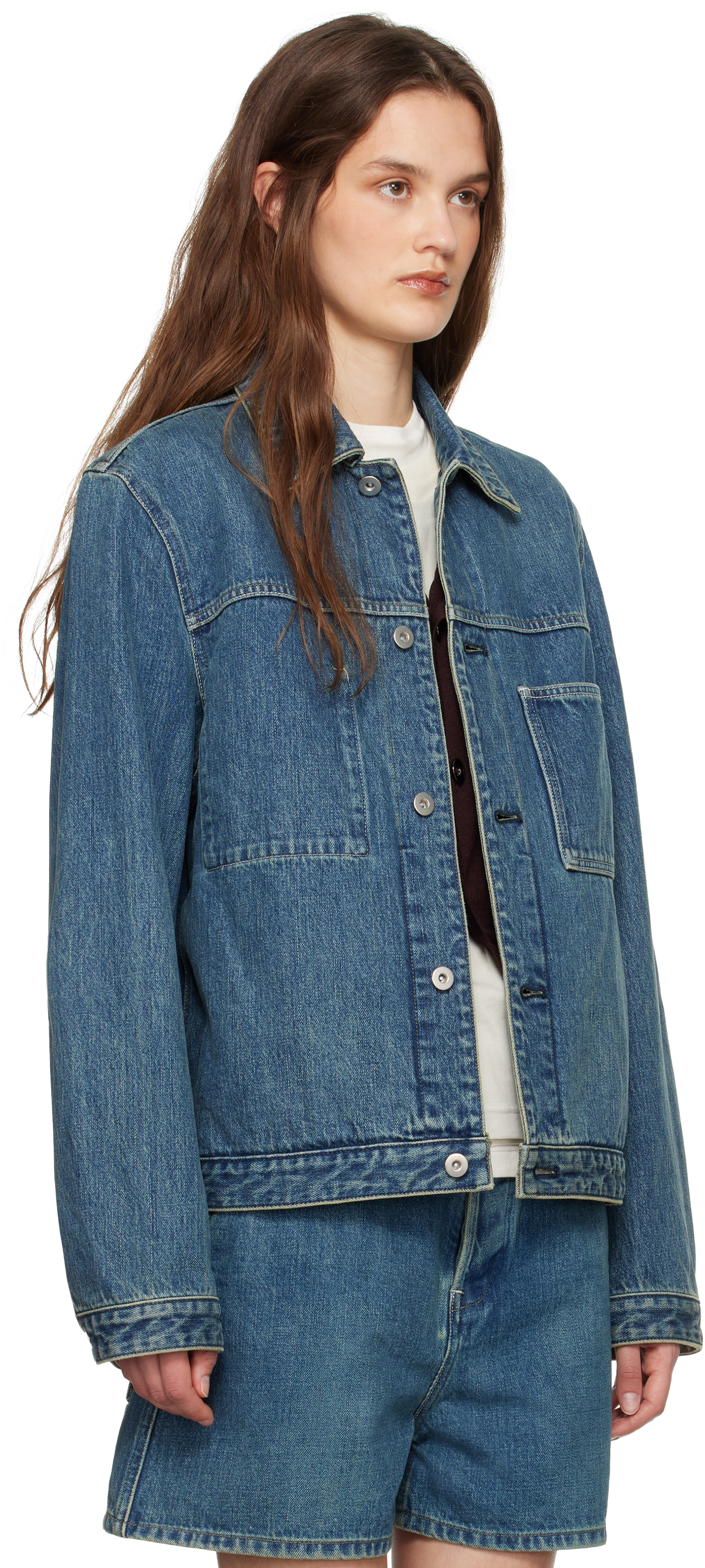 Jil Sander Blue Regular Fit Denim Jacket In 420 *