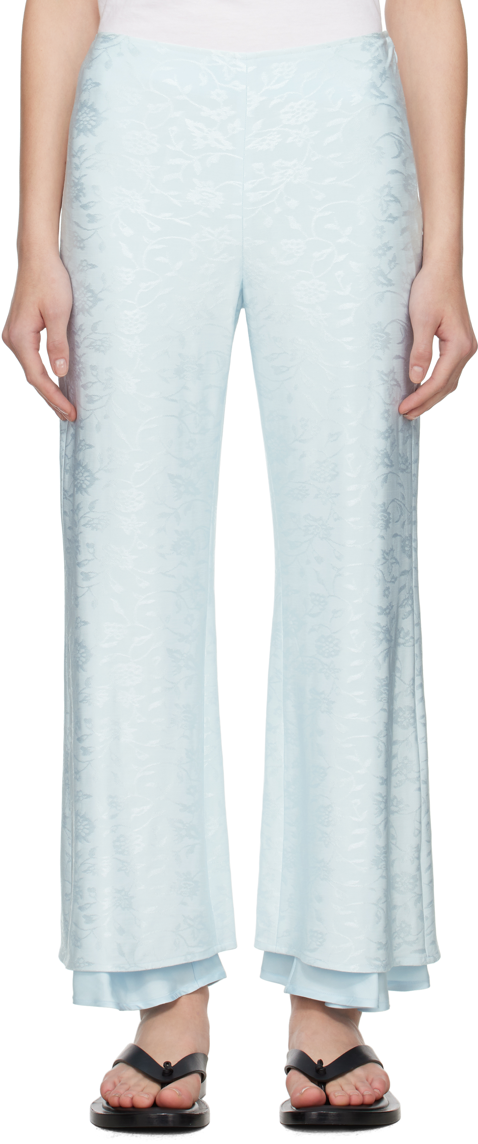 パンツ Jil Sander Petrol blue viscose blend pant Jil Sander Denim Jeans J47KA0249.J45259-445 CANARD | IlDuomo