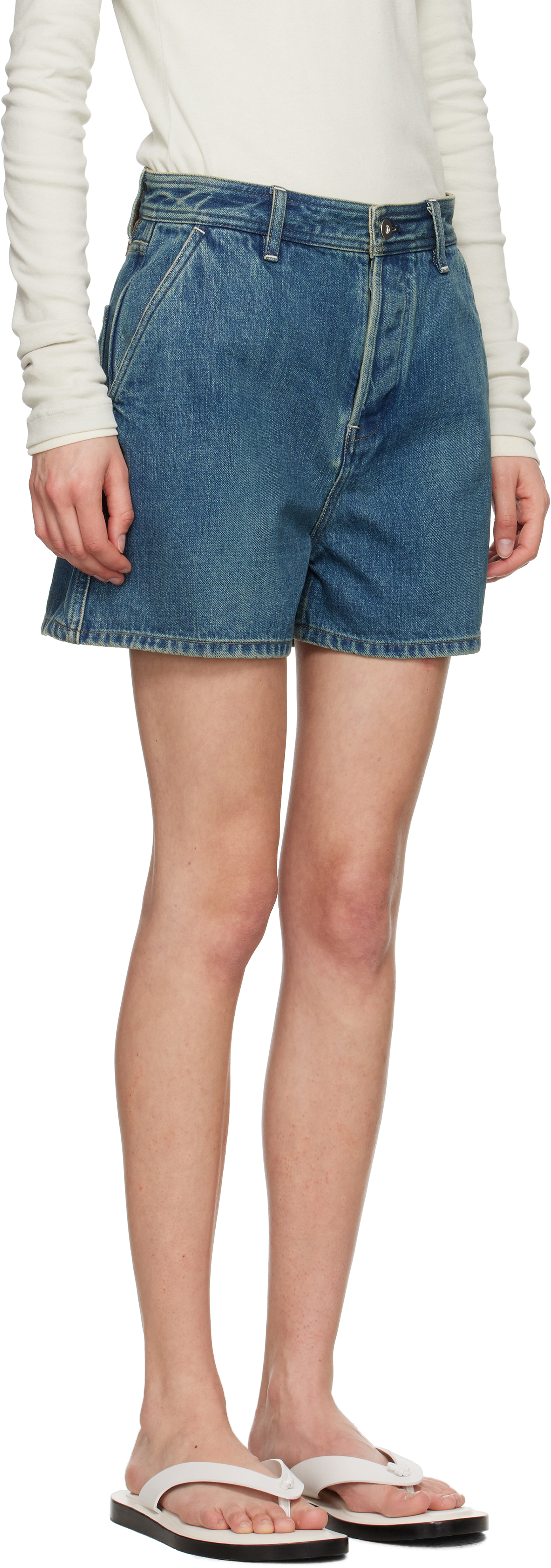 Jil Sander Blue Regular Fit Denim Shorts In 420 *