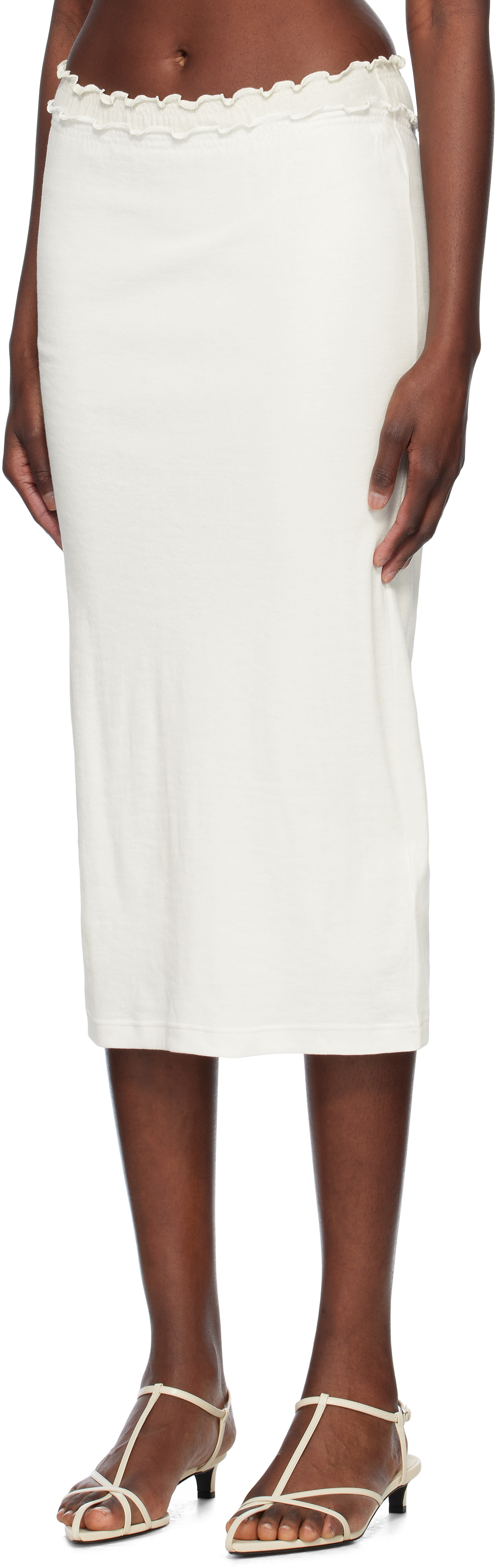 Jil Sander Logo-embroidered Layered Midi Skirt In 971 Granite (100+103