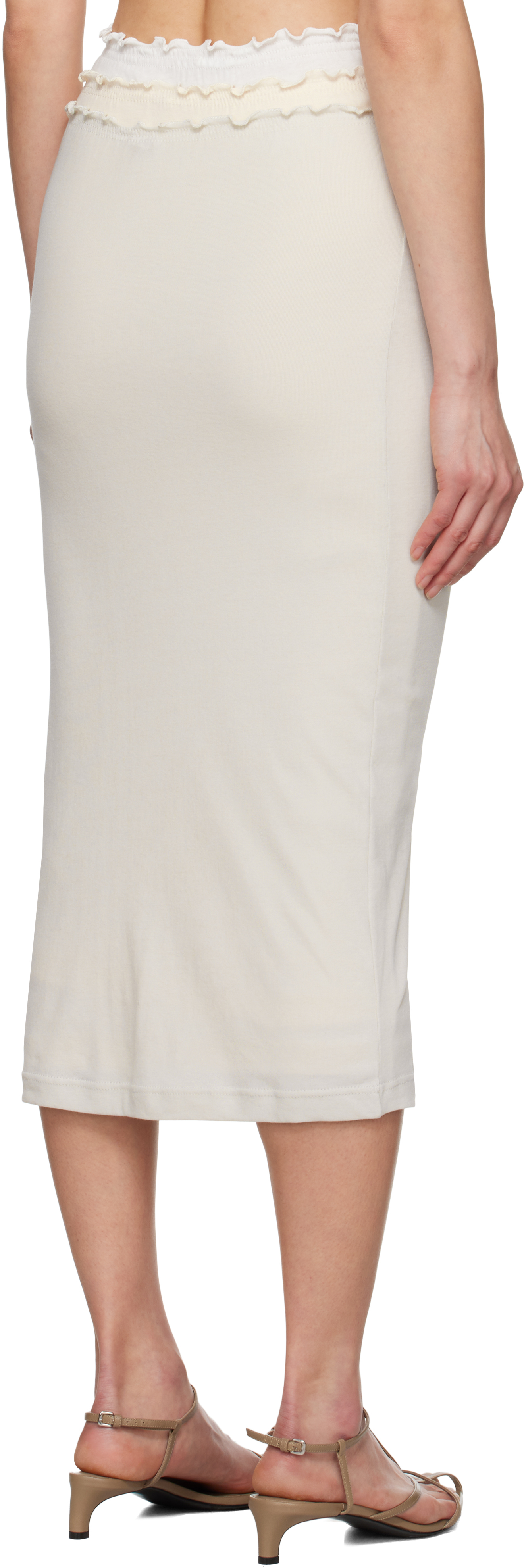 Jil Sander Multicolor Three Layers Midi Skirt In 961 Polar (100+103+0