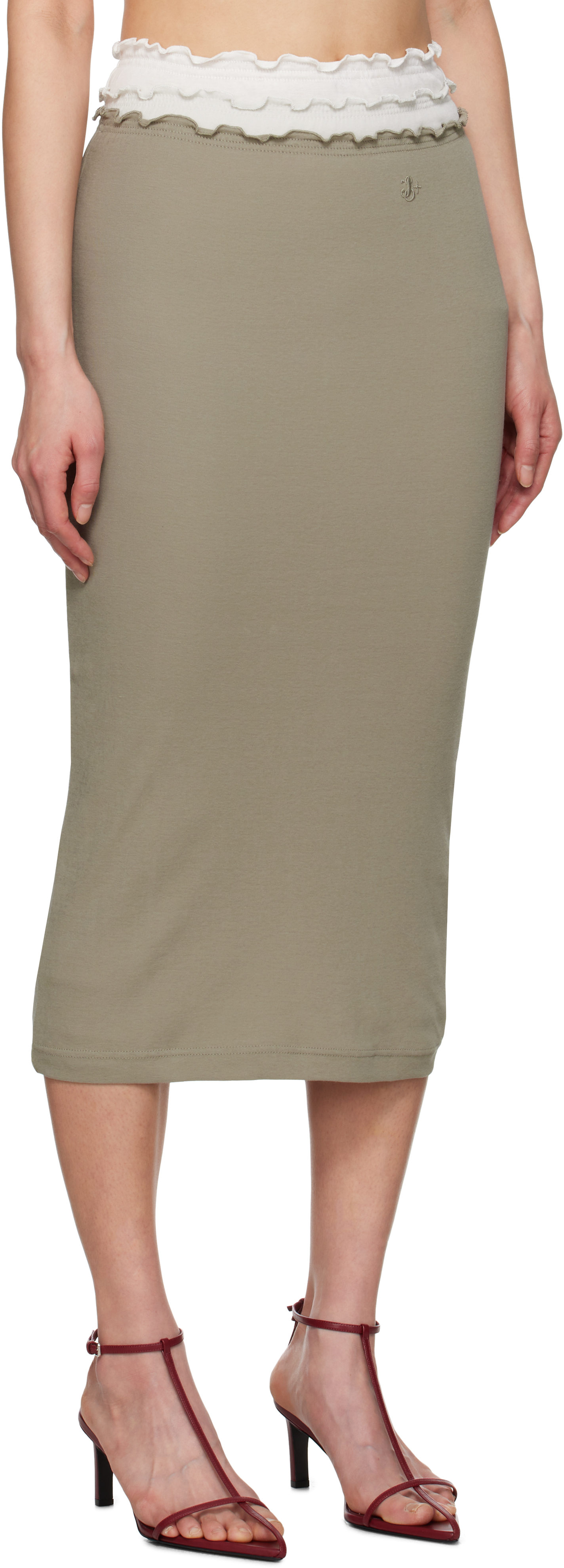 Jil Sander Multicolor Three Layers Midi Skirt In 370 (100+057+315)