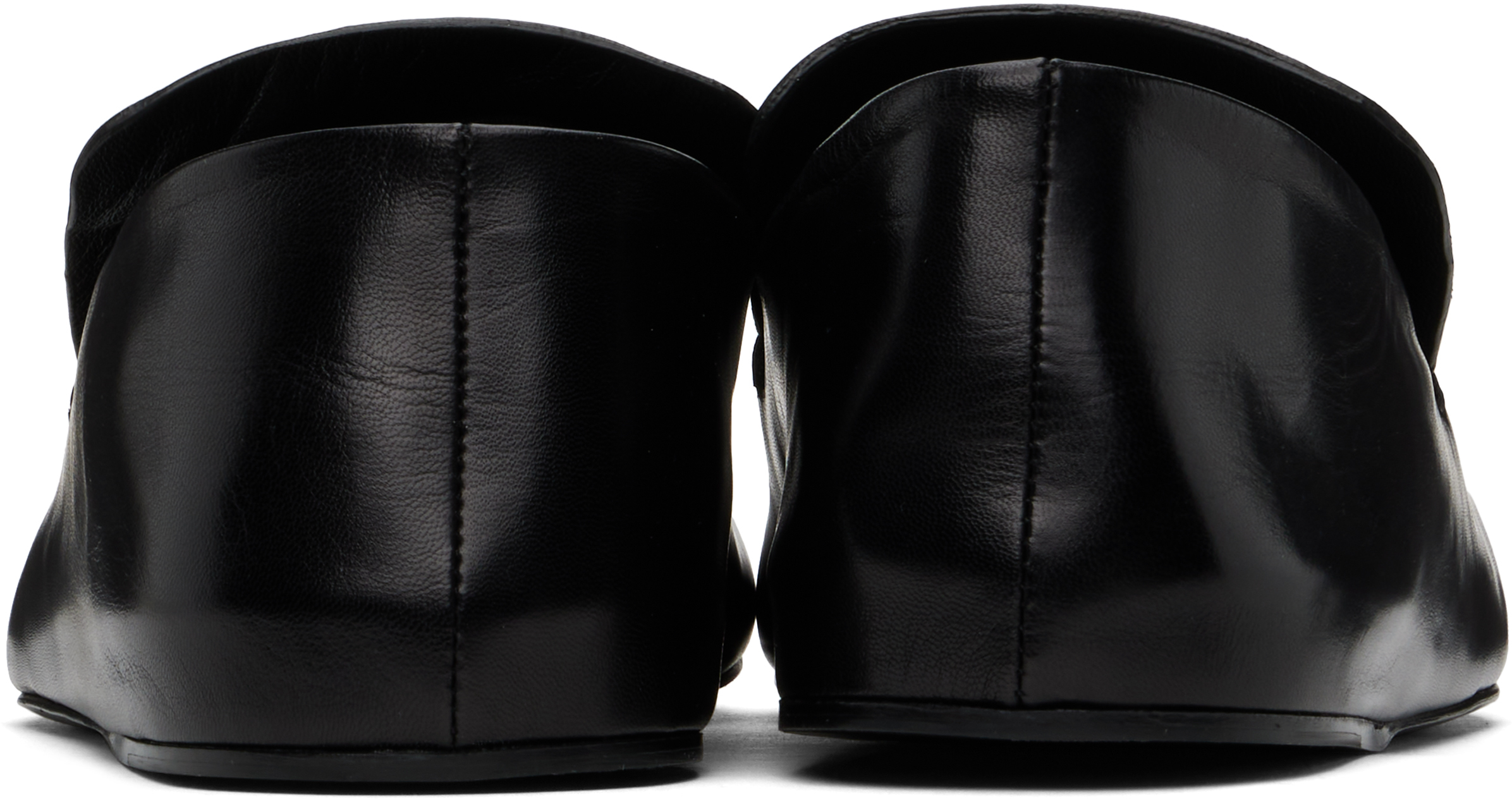 Jil Sander Black Pointed Slippers In 001 Black
