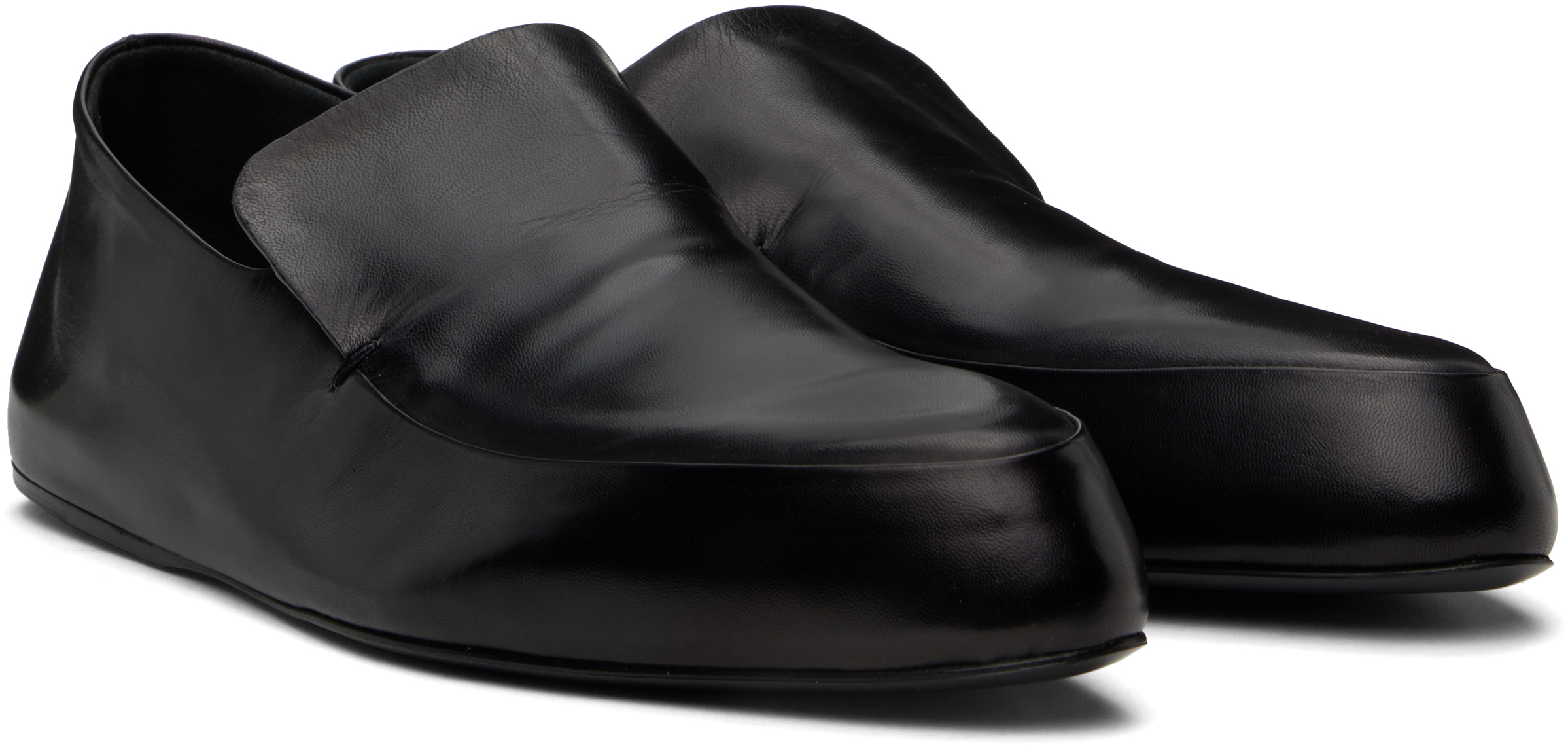 Jil Sander Black Pointed Slippers In 001 Black