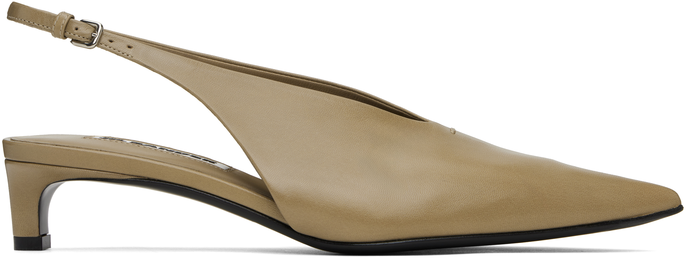 サンダル・ミュール Jil SanderSlippers and Clogs Women Pony Skin Beige/Champagne Jil Sander Slingback Pumps | Shopbop
