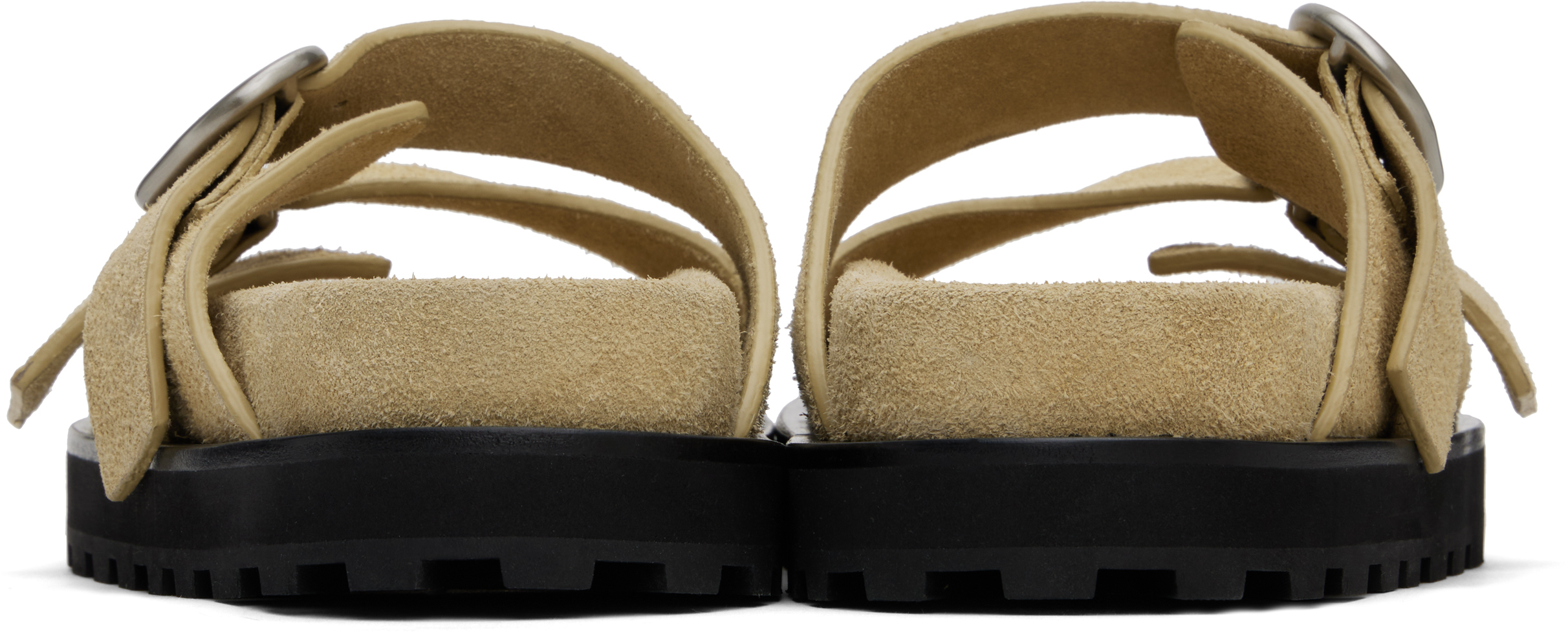 JIL SANDER BEIGE PIN-BUCKLE SANDALS
