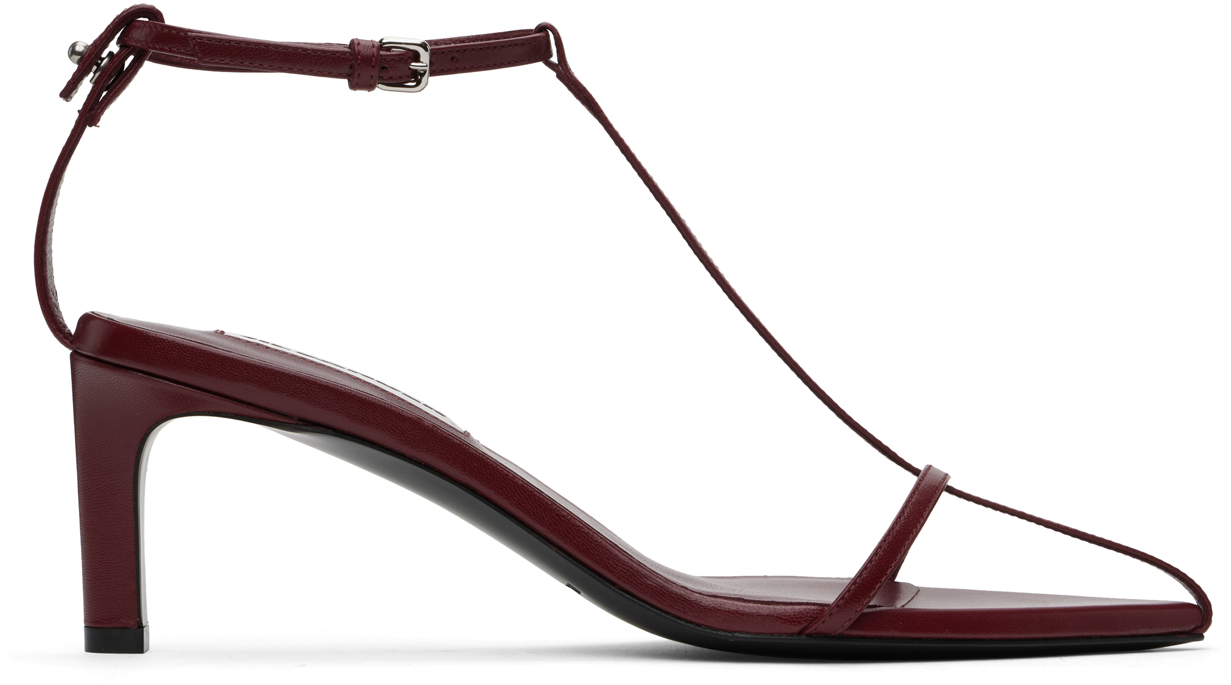 Burgundy High Heeled Sandals by Jil Sander on Sale